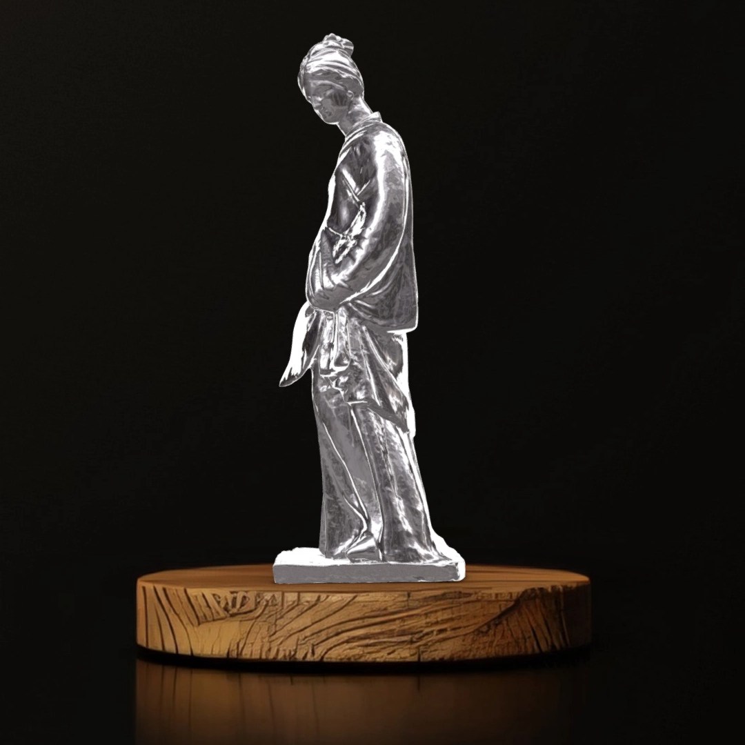 Lady With Hand Fan Figurine - Museum Replica