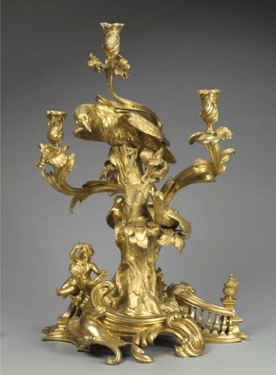 Gilt Candelabrum (c.1750 CE) 2 French gilt bronze candelabrum, c. 1750