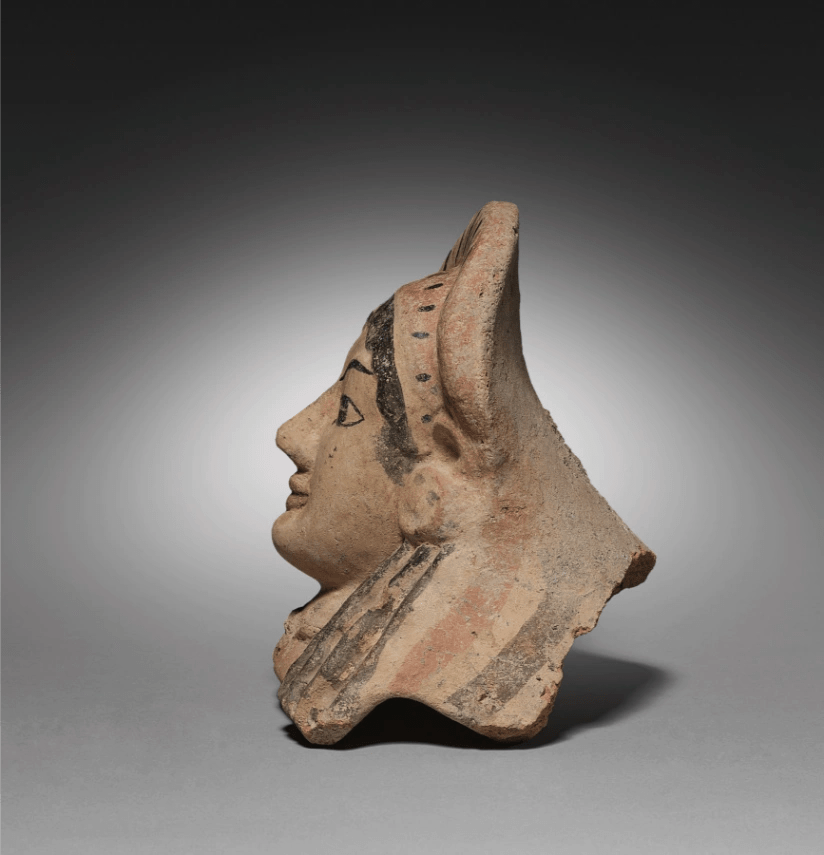 Etruscan Antefix, side view showing roof-tile cap profile
