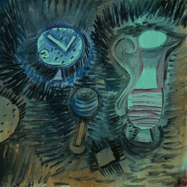 Stilleben (Still Life) by Paul Klee, oil on plaster, 1924.
