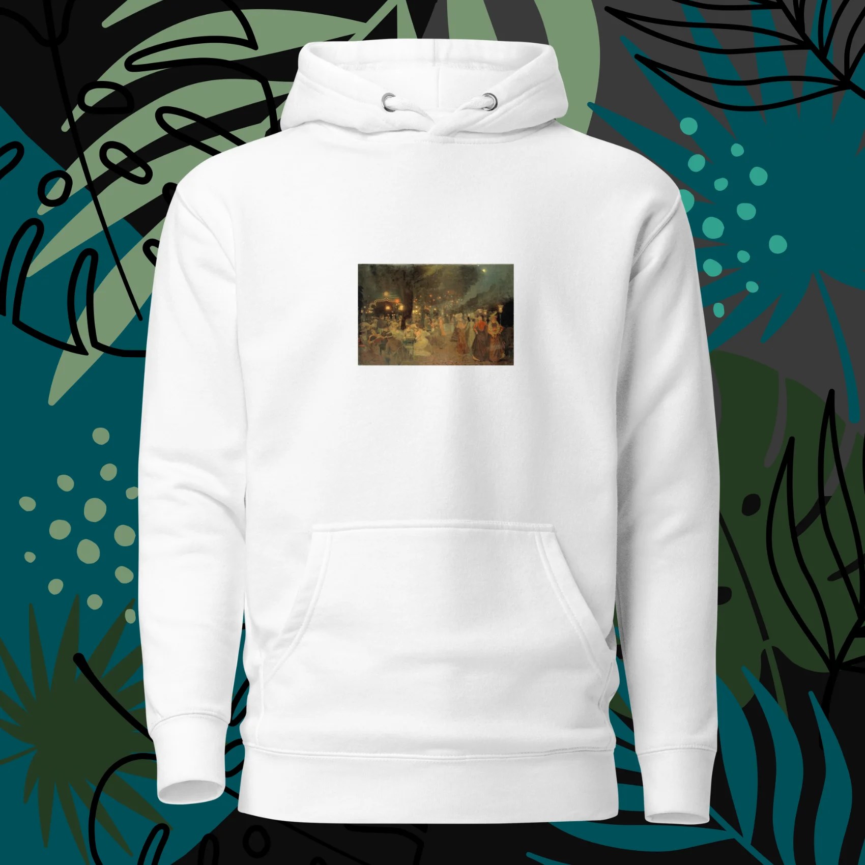 Ludovic Vallée - The Garden of Bal Bullier at Night (1902) Unisex Art Hoodie