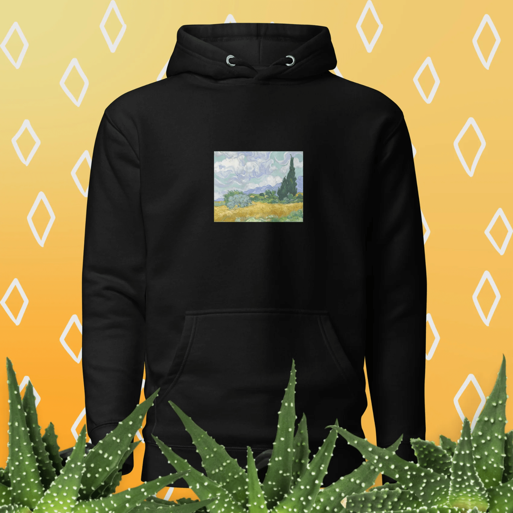 Vincent van Gogh - Wheat Field with Cypresses (1889) Unisex Hoodie