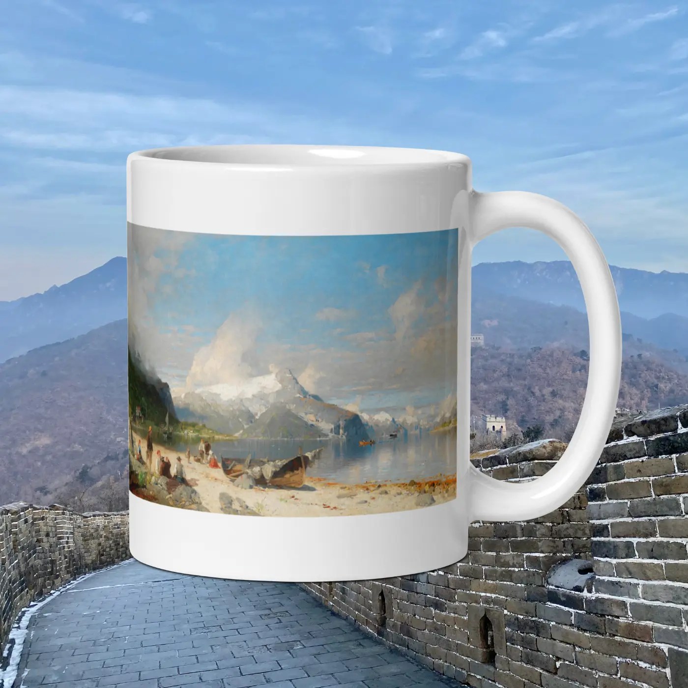 Jean-Léon Gérôme - The First Kiss of the Sun (1886) White glossy mug