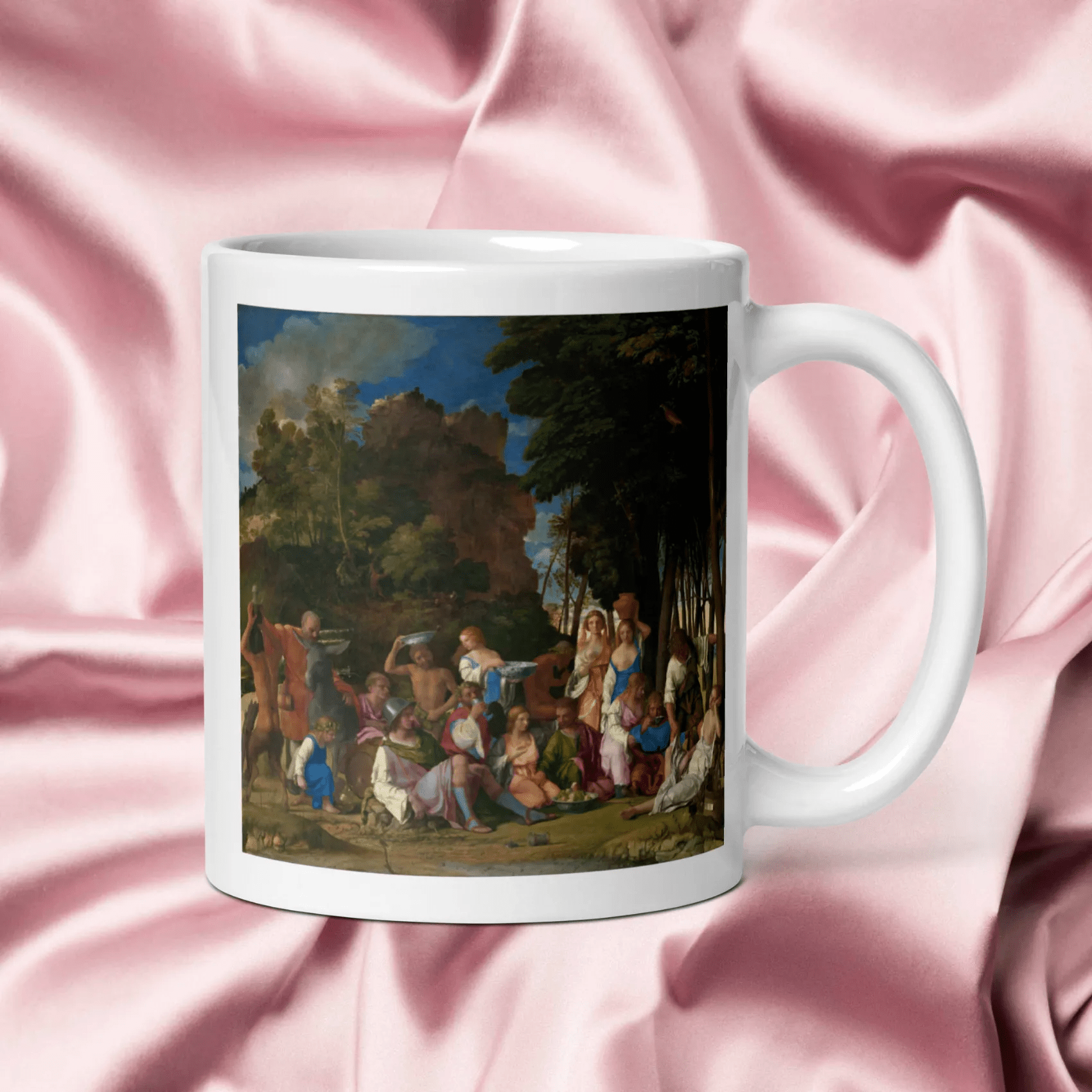 Titian - Pastoral Concert (1509-1510) White glossy mug