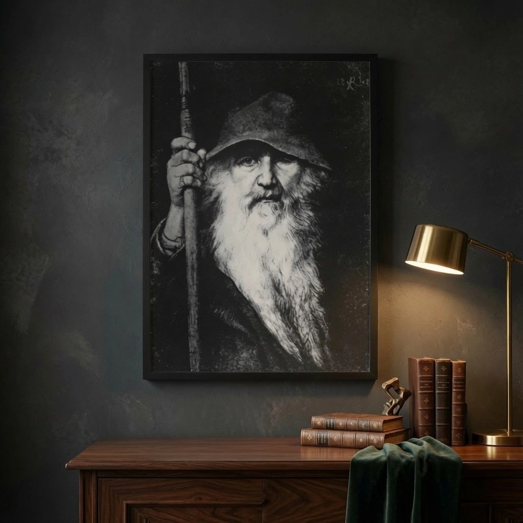 Framed poster with Romantic art in an elegant black frame