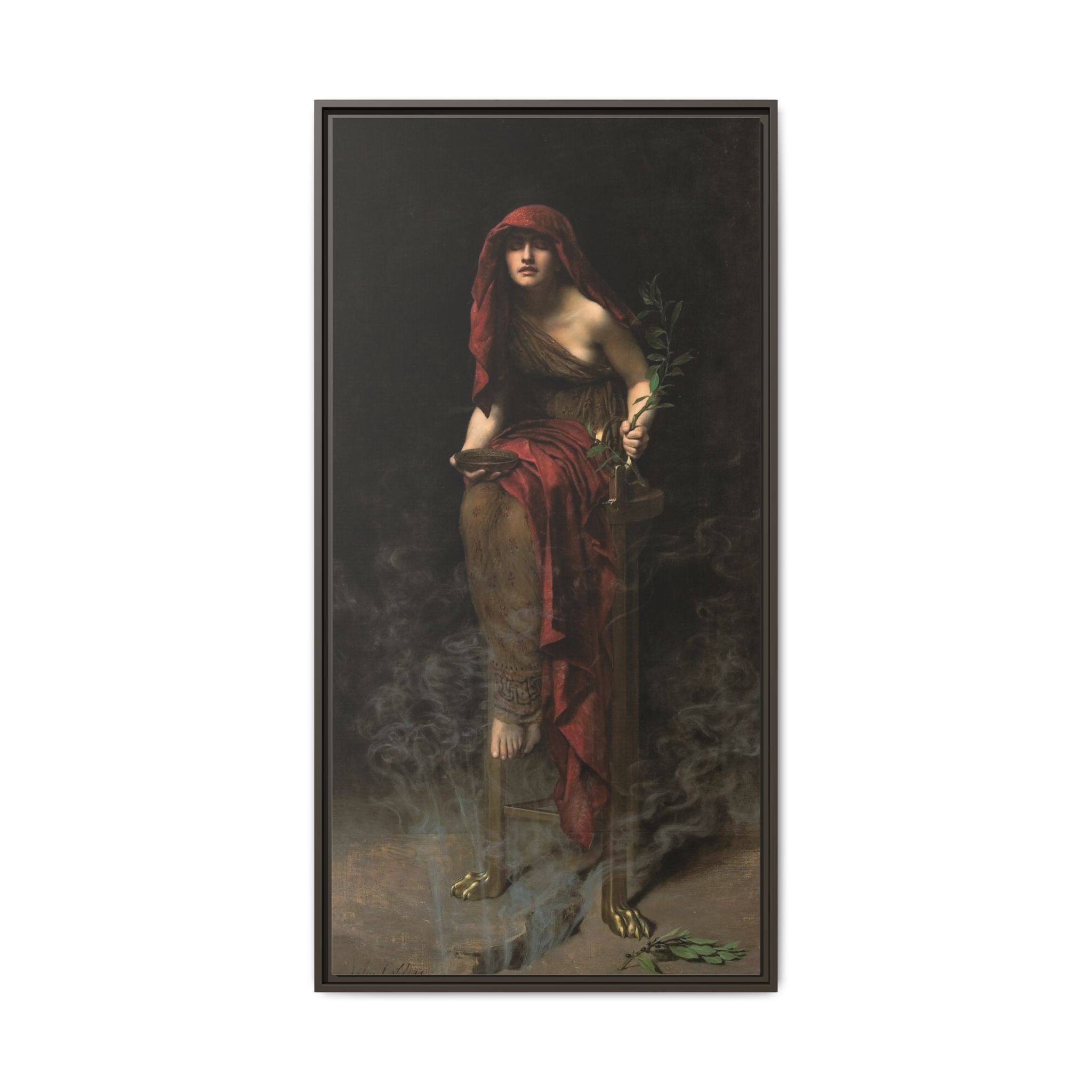 Priestess of Delphi (1891) Framed Canvas | John Collier Wall Art