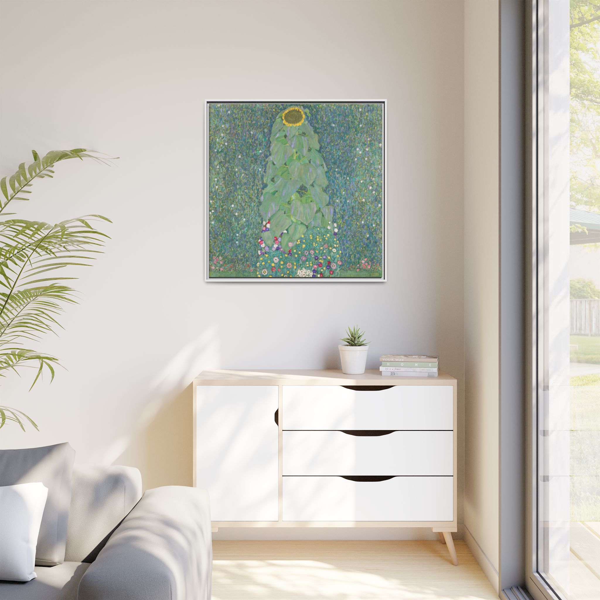 The Sunflower (1907-1908) Framed Canvas | Gustav Klimt Wall Art