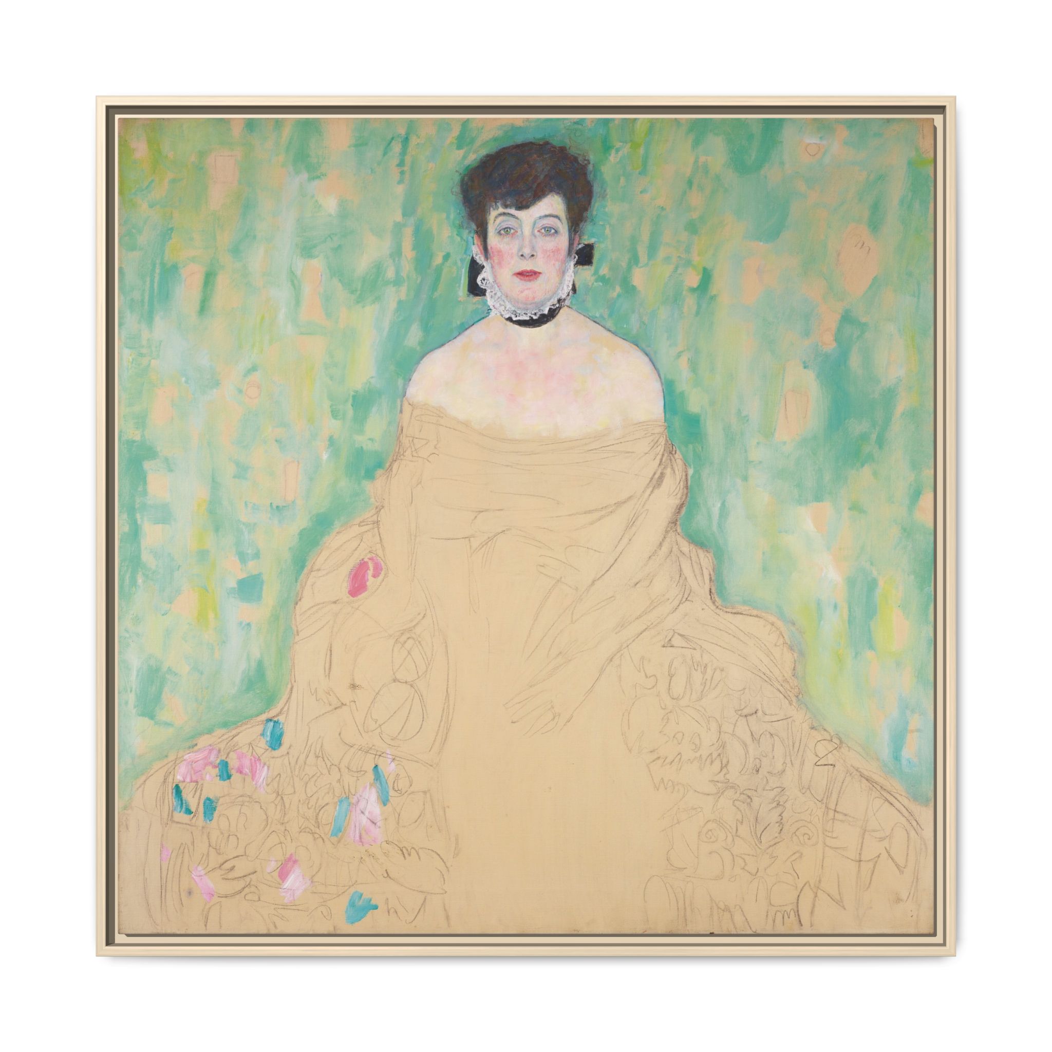Portrait of Amalie Zuckerkandl (1914) Framed Canvas | Gustav Klimt Wall Art