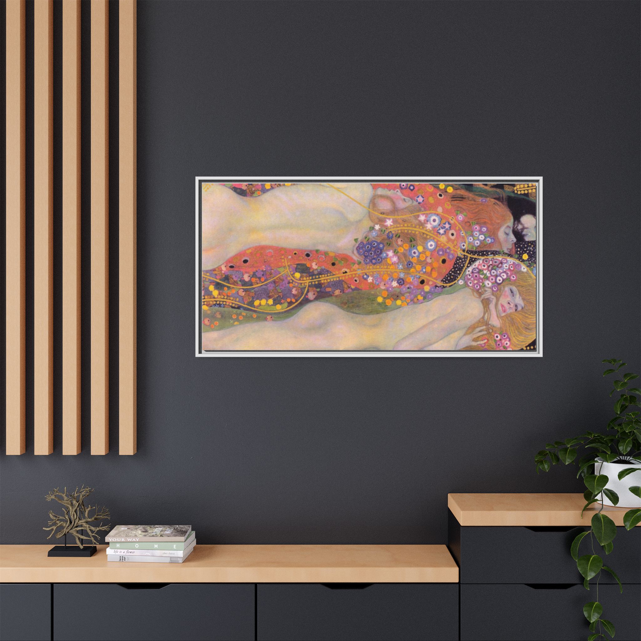Water Serpents II (1904-1907) Framed Canvas | Gustav Klimt Wall Art
