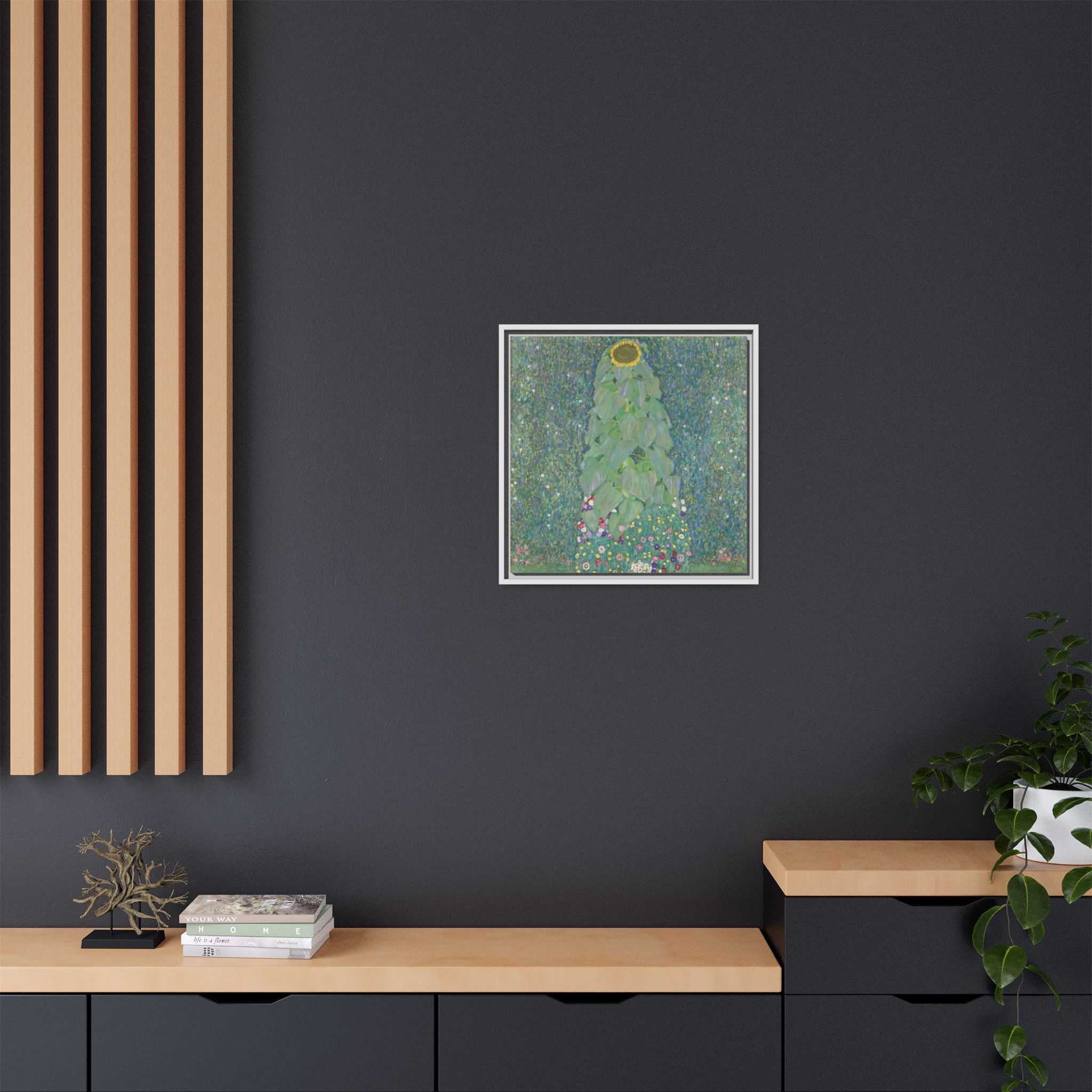 The Sunflower (1907-1908) Framed Canvas | Gustav Klimt Wall Art