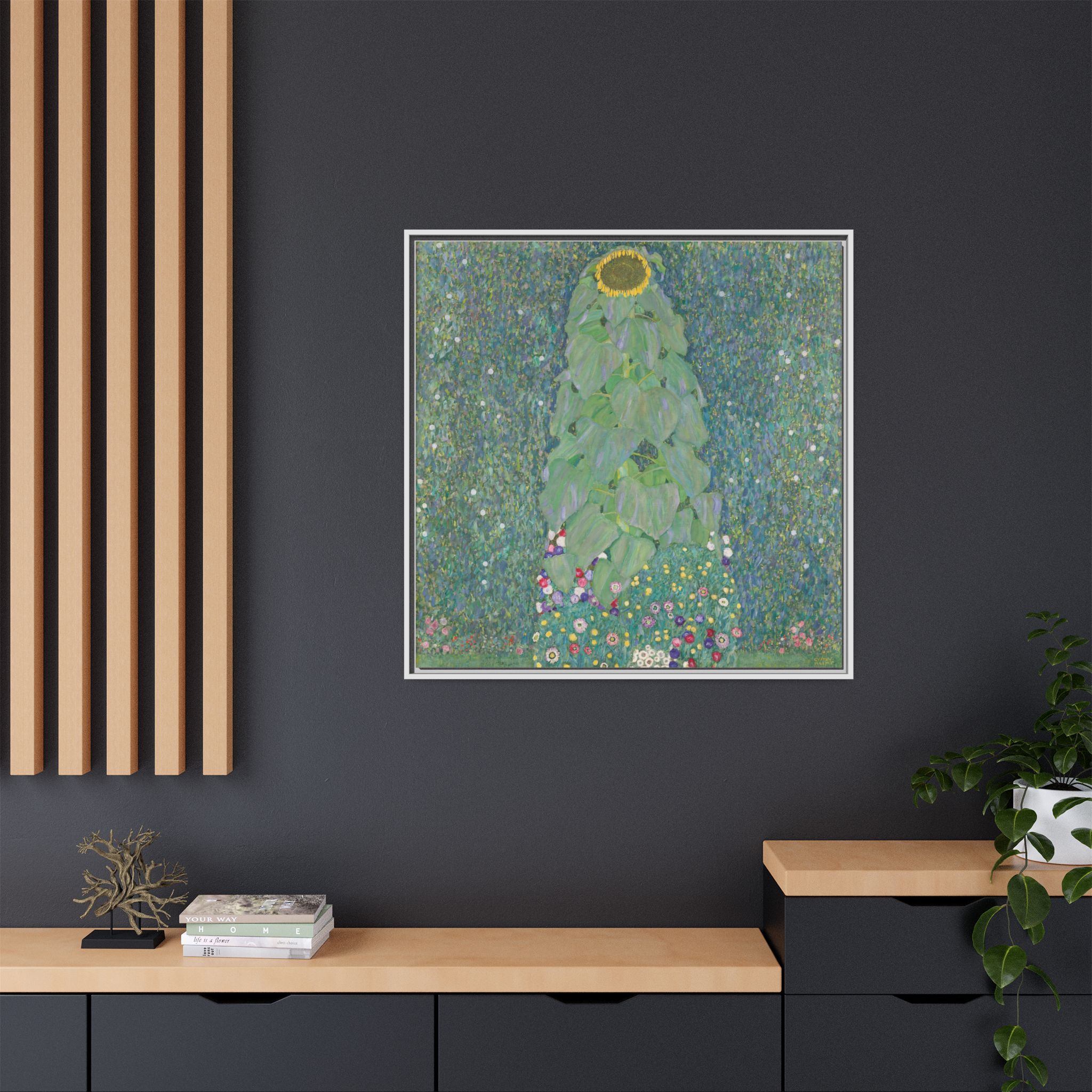 The Sunflower (1907-1908) Framed Canvas | Gustav Klimt Wall Art