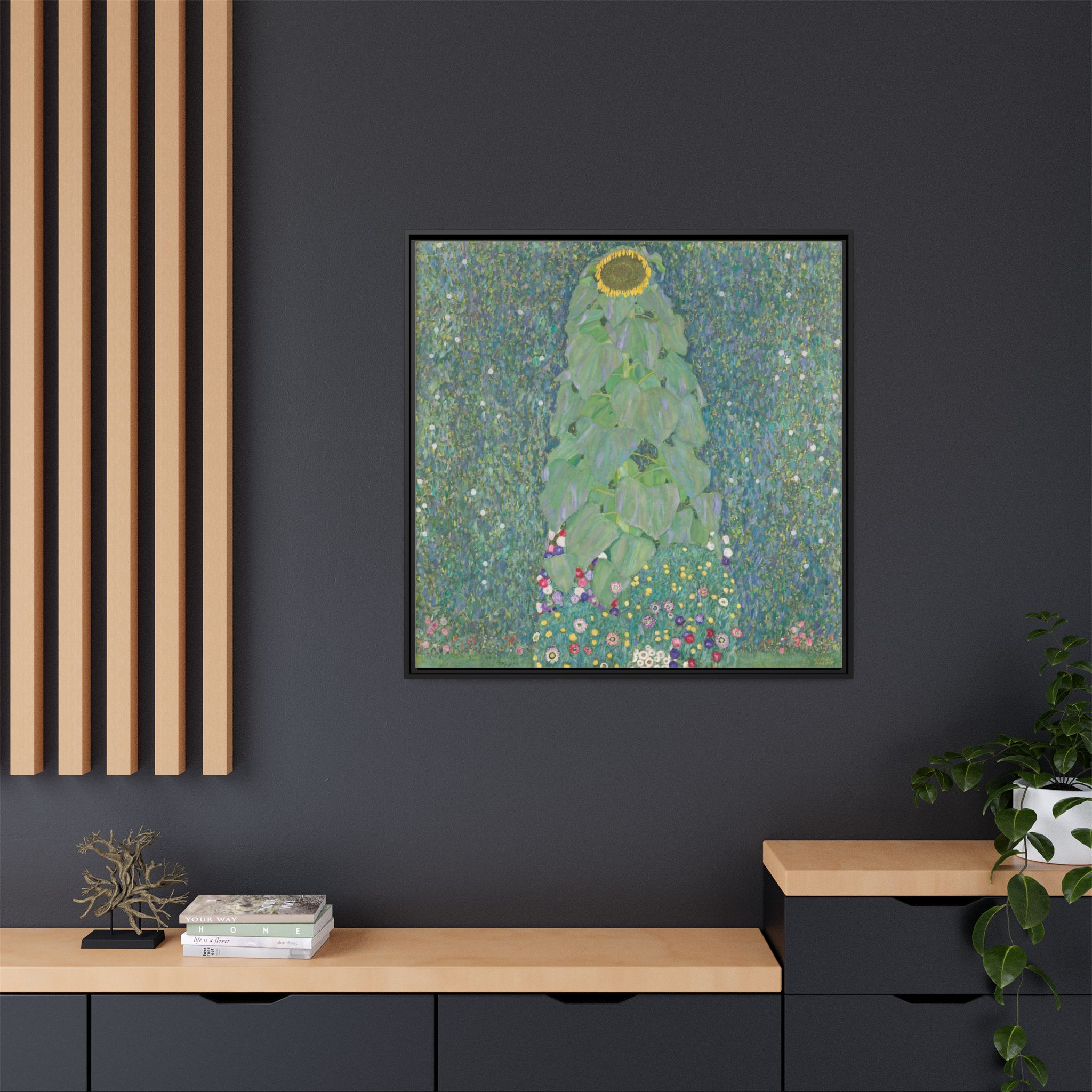The Sunflower (1907-1908) Framed Canvas | Gustav Klimt Wall Art