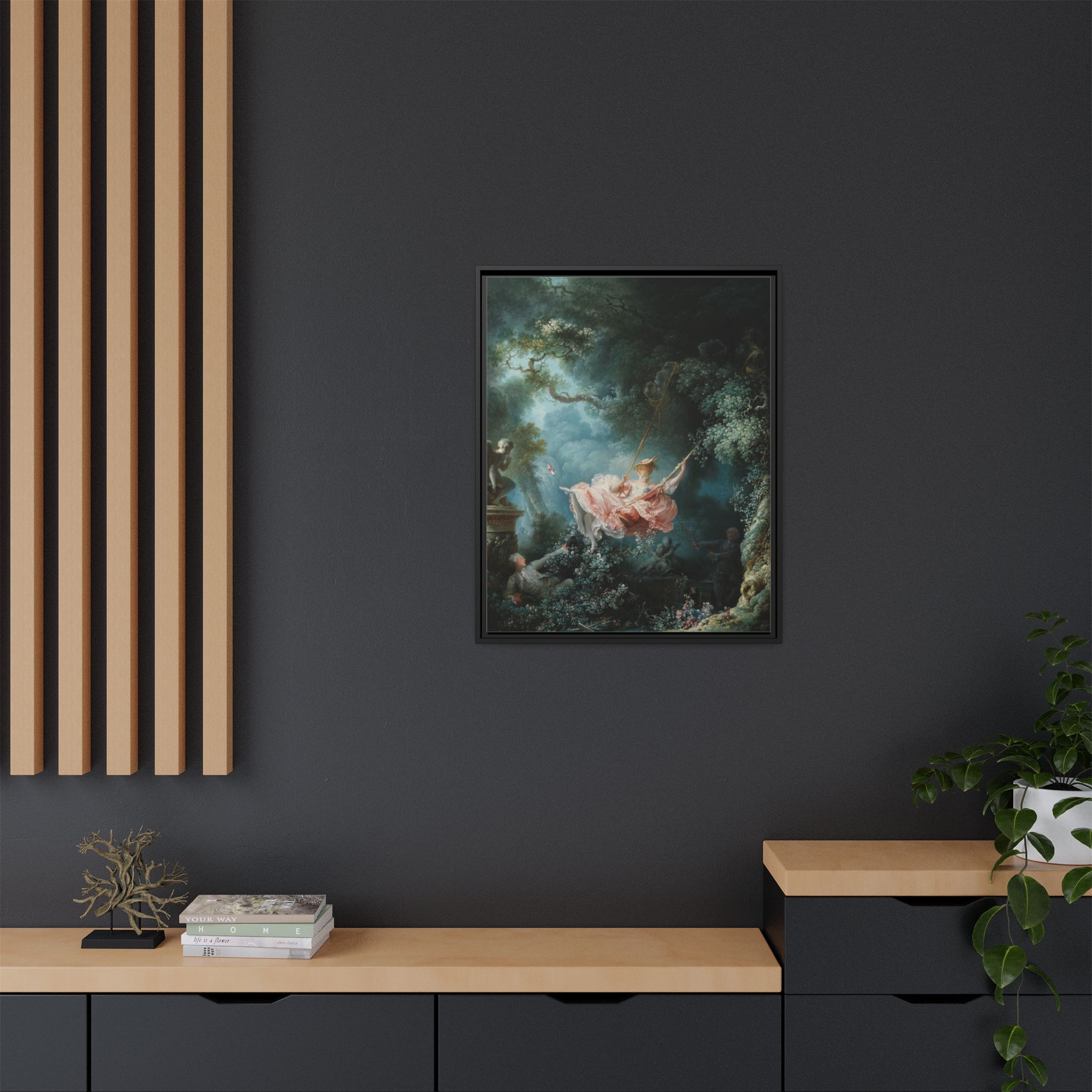 The Swing (1768) Framed Canvas | Jean-Honoré Fragonard Wall Art