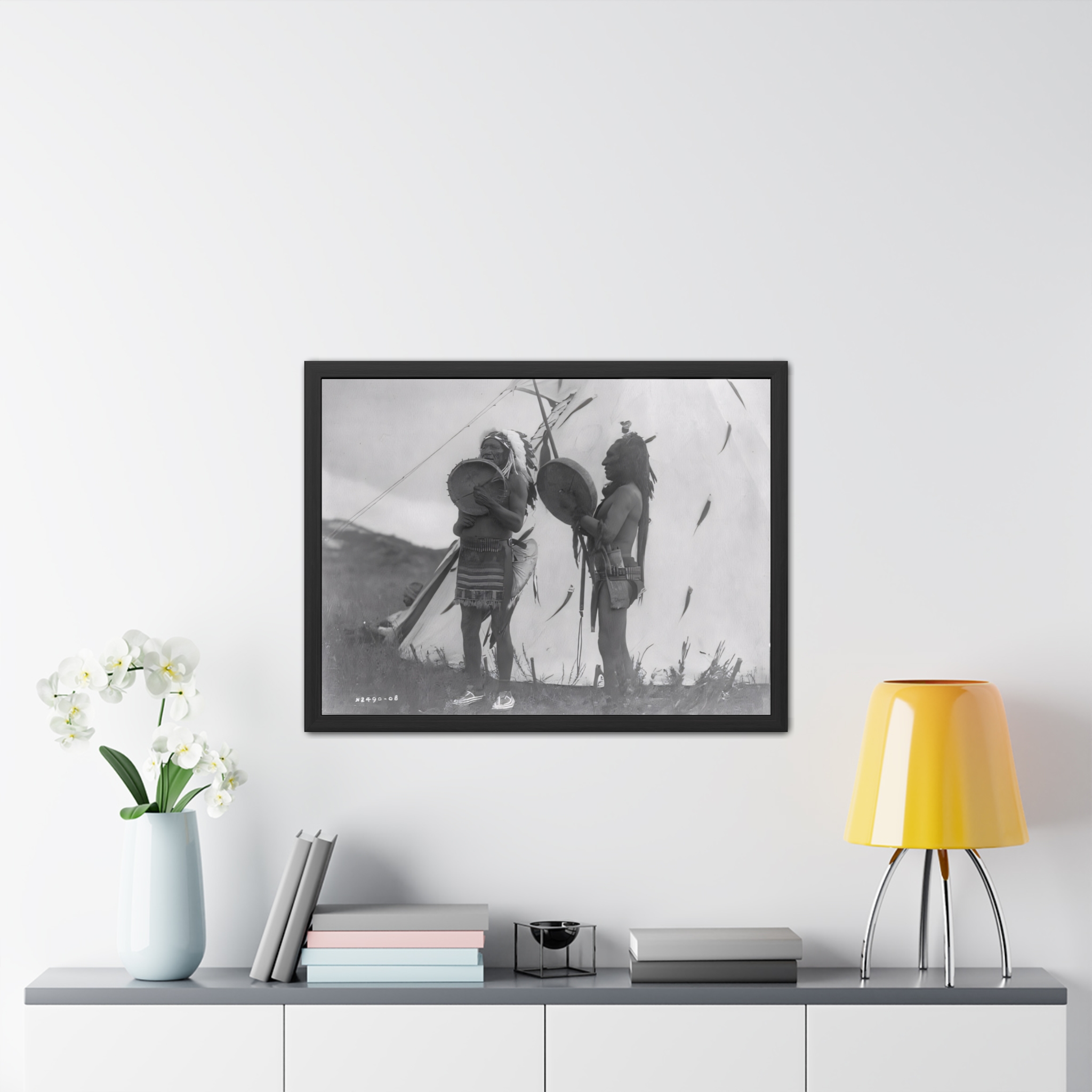 Singing Deeds of Valor, Oglala Lakota (c.1908) Framed Poster | Photo Wall Art