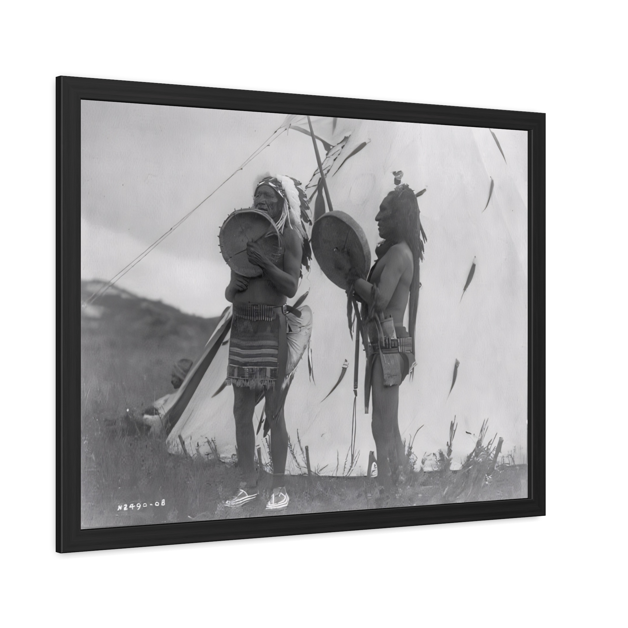 Singing Deeds of Valor, Oglala Lakota (c.1908) Framed Poster | Photo Wall Art