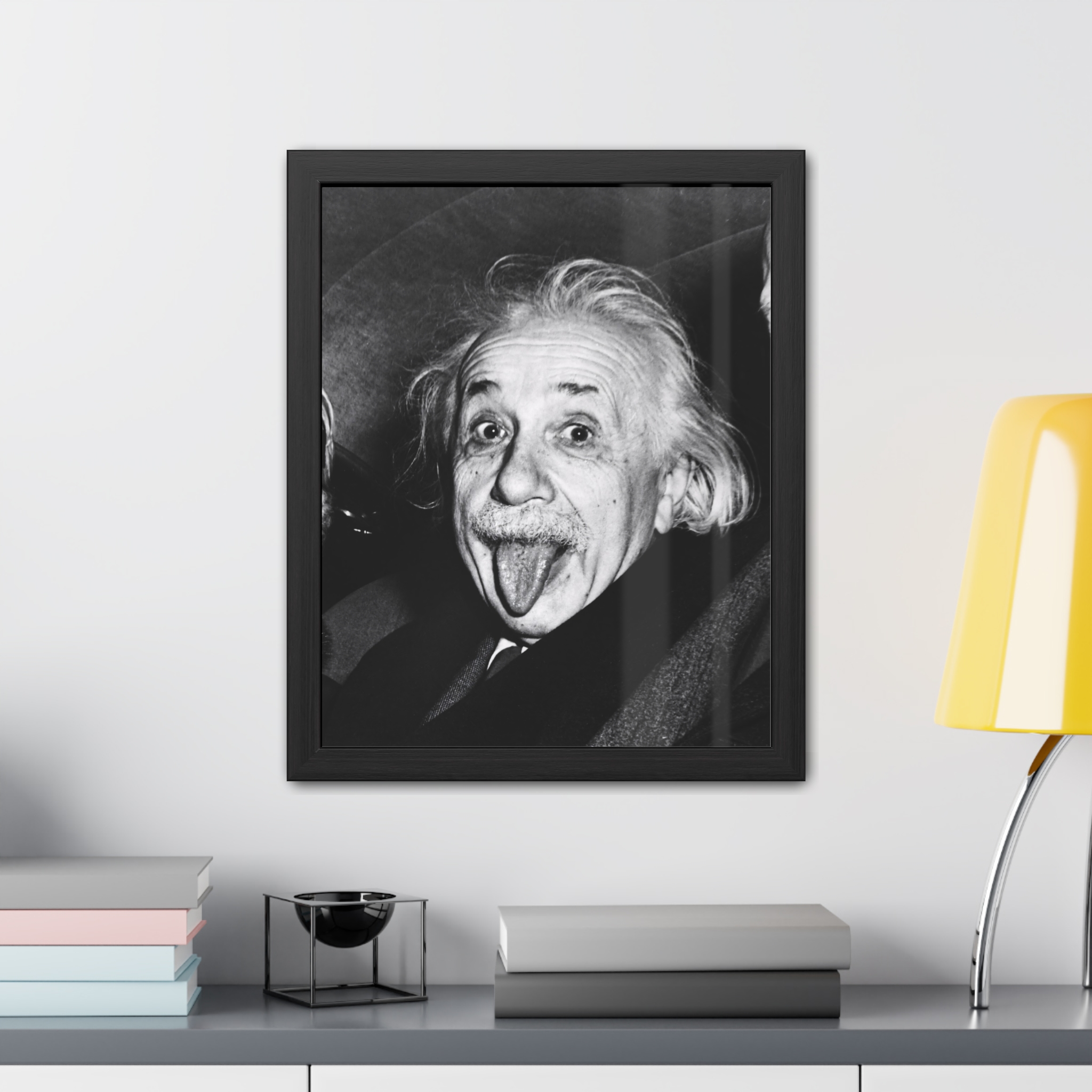Albert Einstein Sticks Out His Tongue (1951) Framed Poster | Photo Wall Art