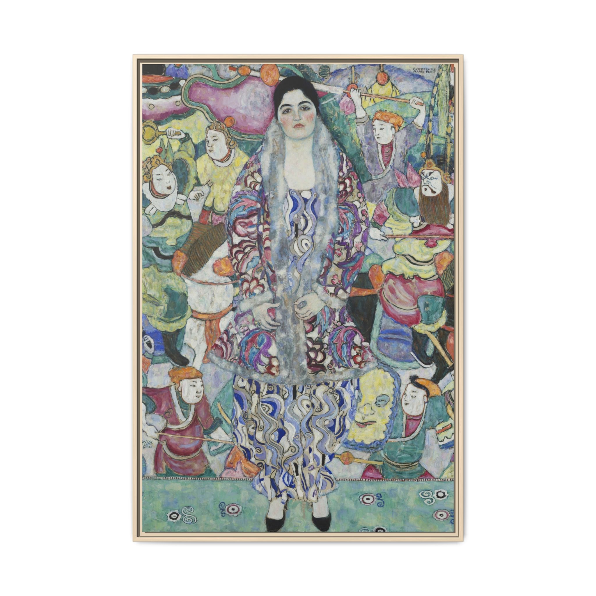 Portrait of Friederike Maria Beer (1916) Framed Canvas | Gustav Klimt Wall Art