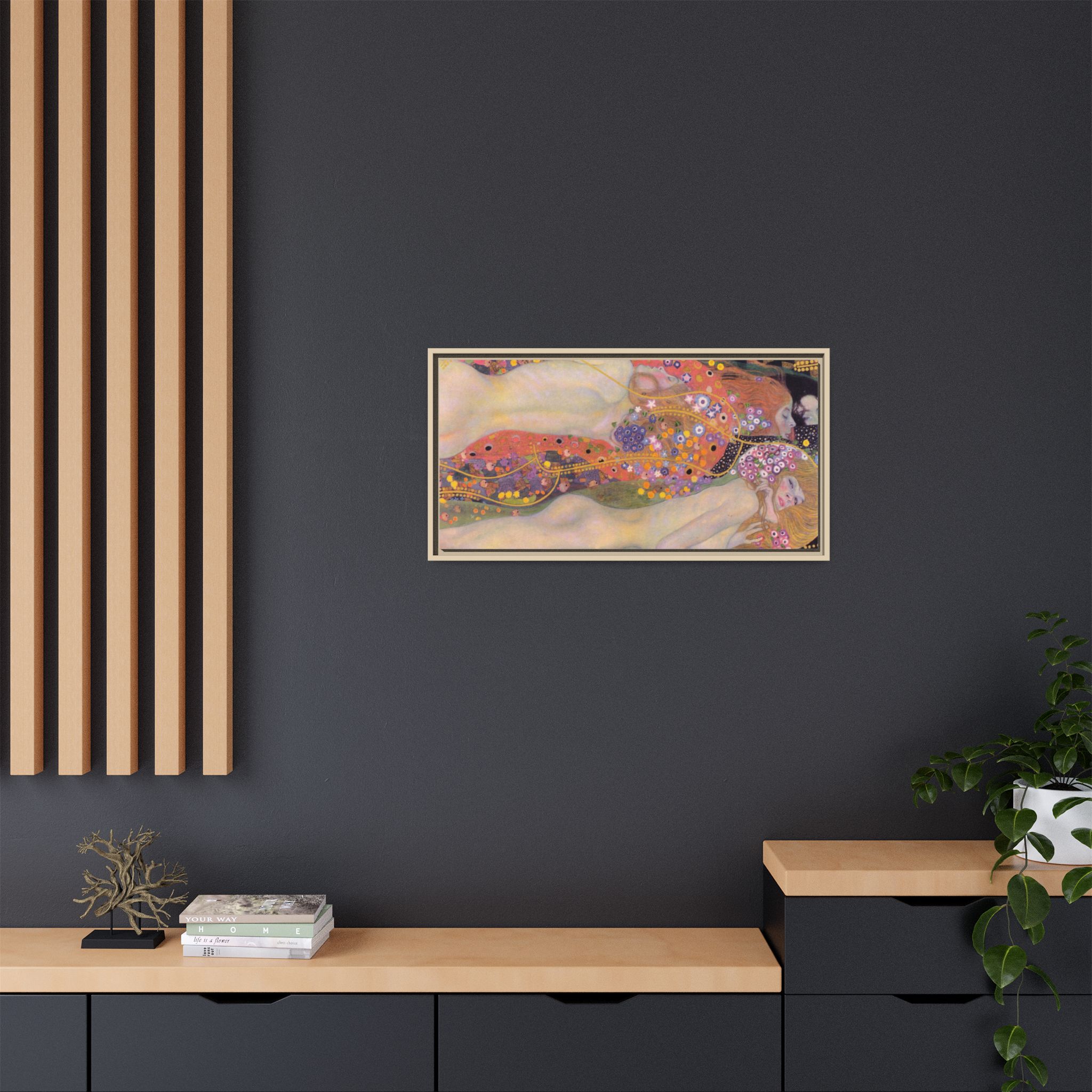 Water Serpents II (1904-1907) Framed Canvas | Gustav Klimt Wall Art