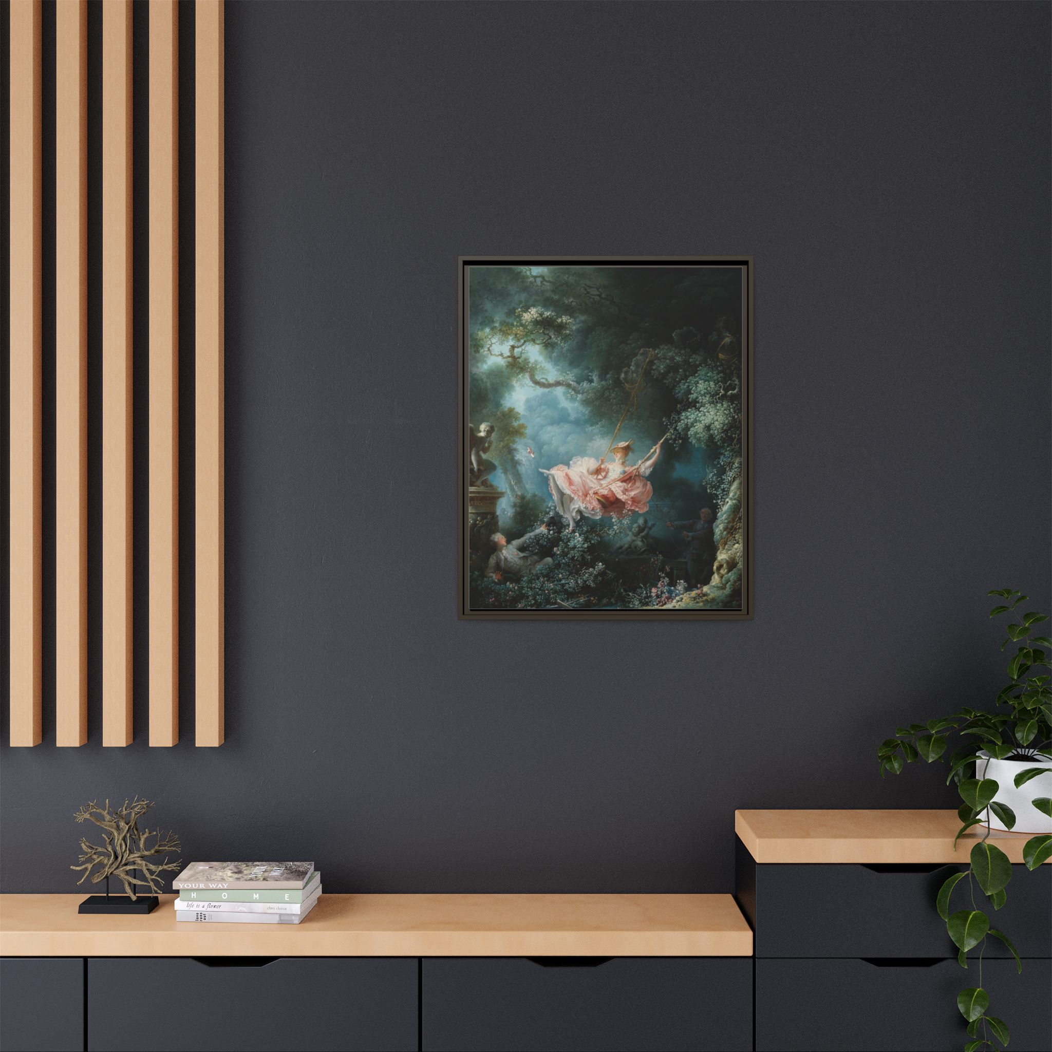 The Swing (1768) Framed Canvas | Jean-Honoré Fragonard Wall Art