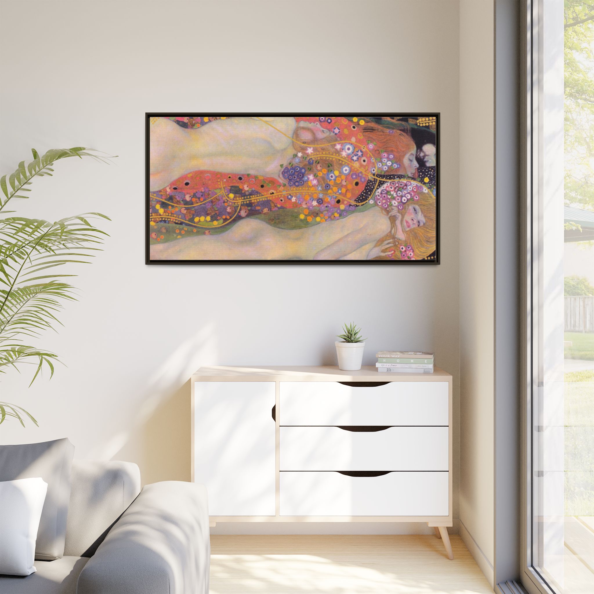 Water Serpents II (1904-1907) Framed Canvas | Gustav Klimt Wall Art