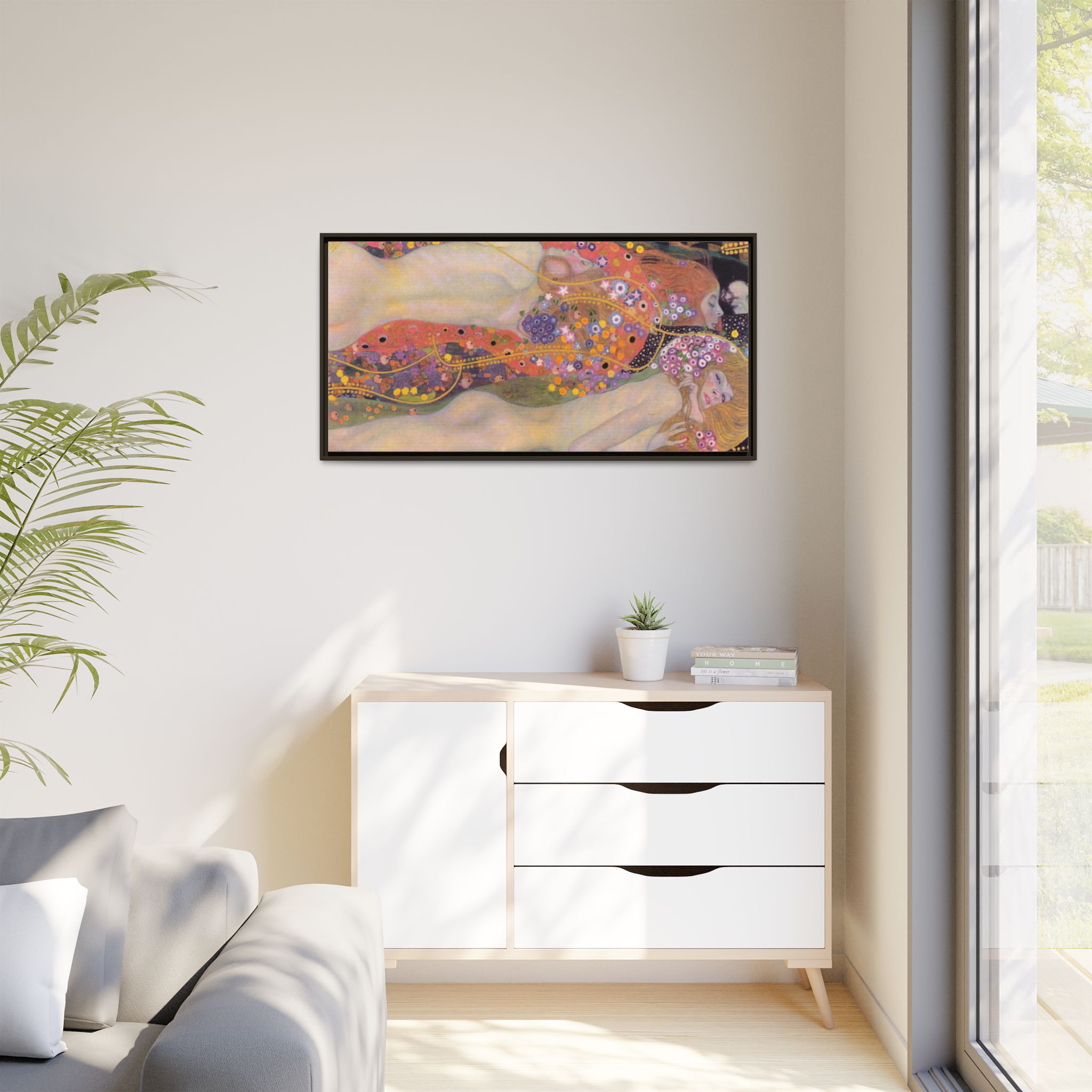 Water Serpents II (1904-1907) Framed Canvas | Gustav Klimt Wall Art