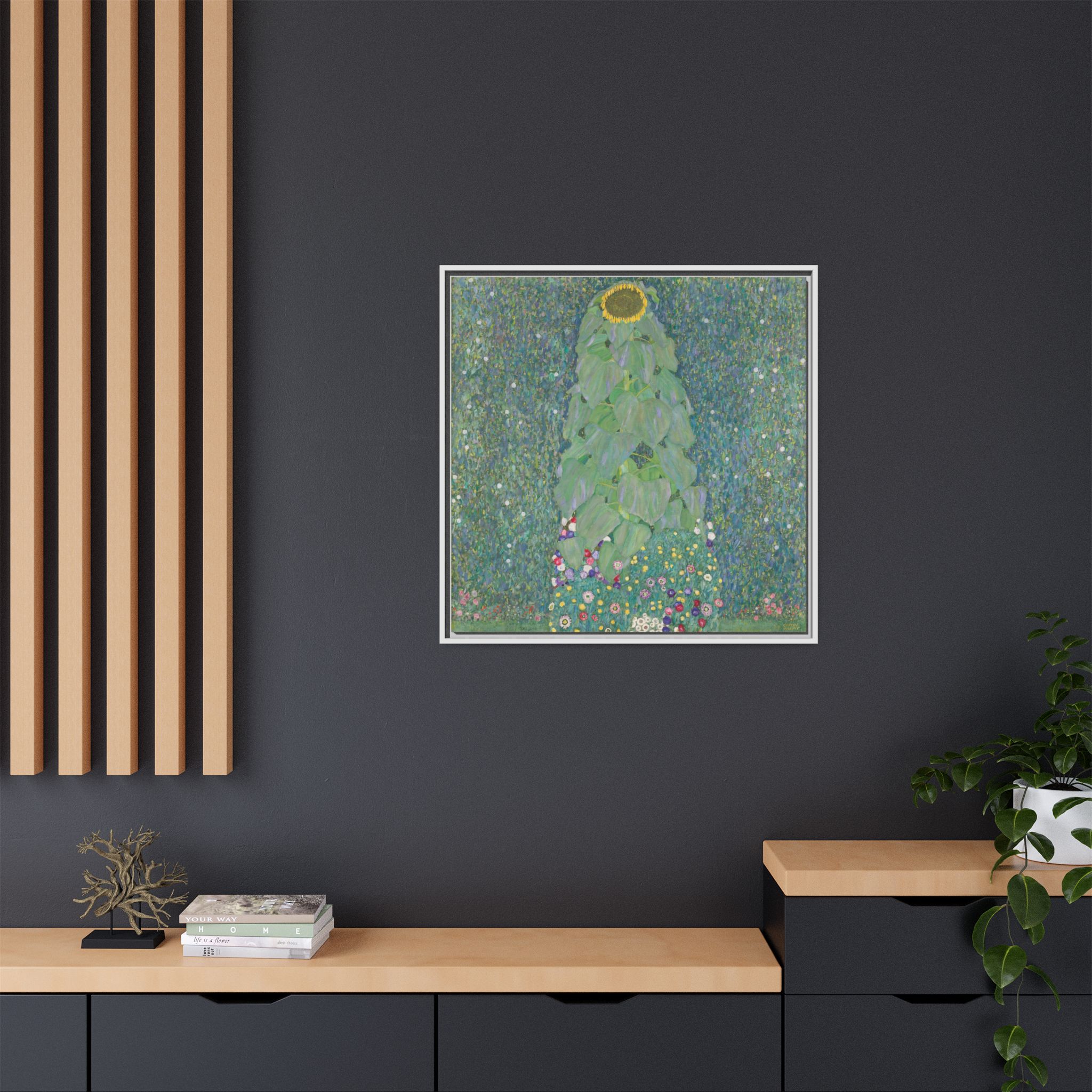 The Sunflower (1907-1908) Framed Canvas | Gustav Klimt Wall Art