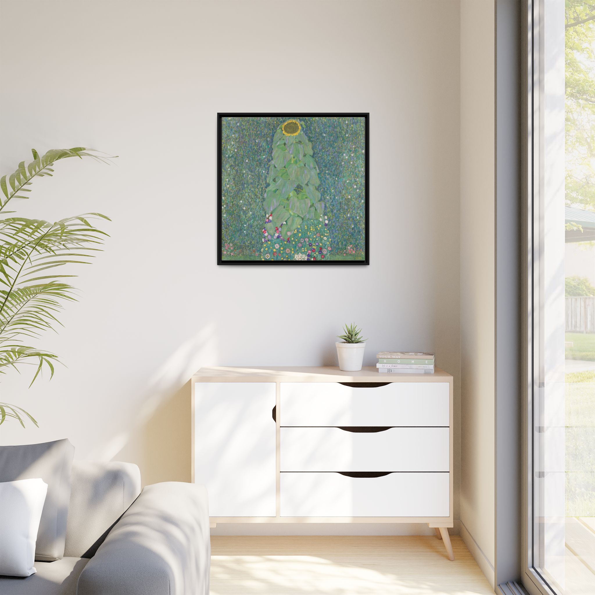 The Sunflower (1907-1908) Framed Canvas | Gustav Klimt Wall Art