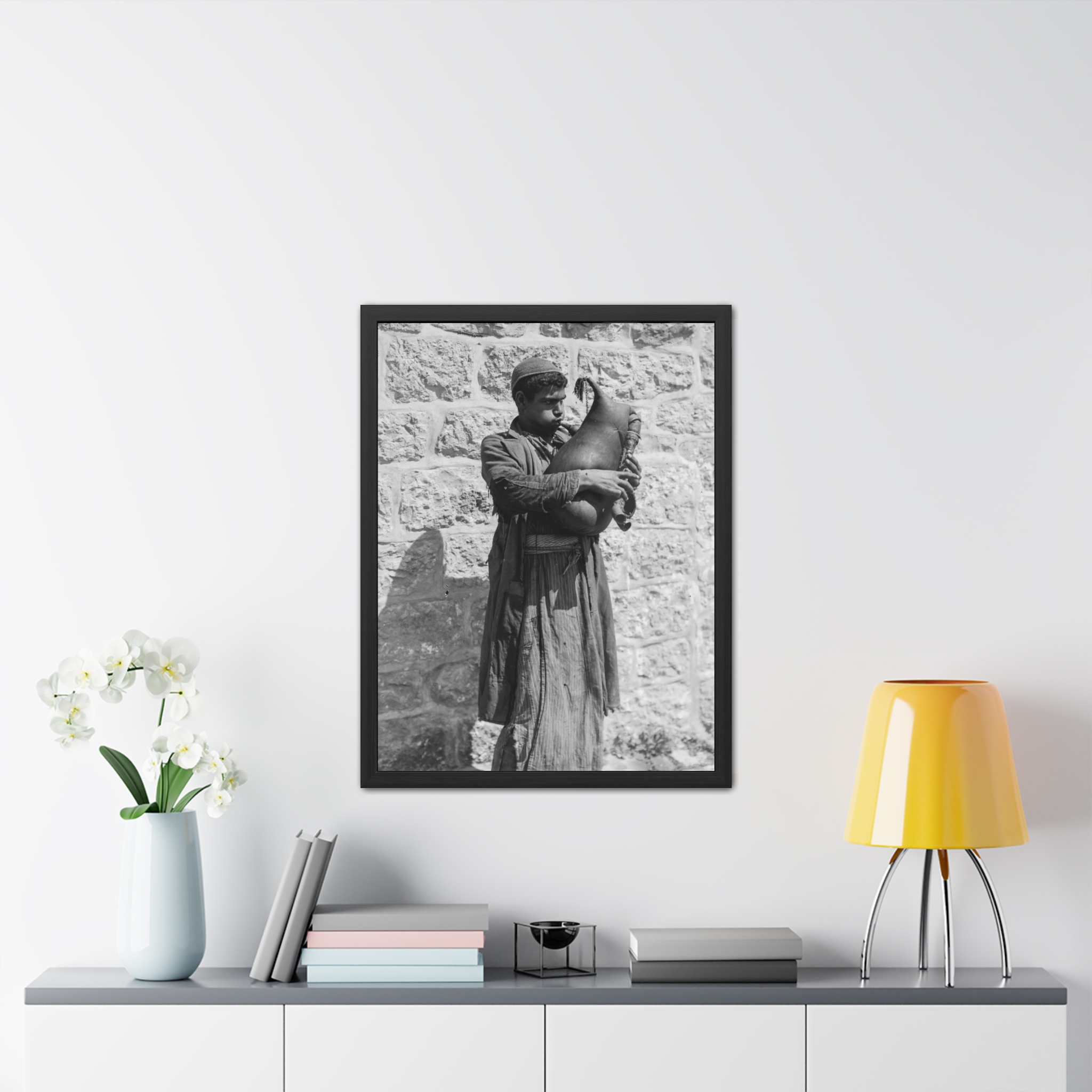 Boy Playing the Mijwiz (1890s) Framed Poster | Photo Wall Art