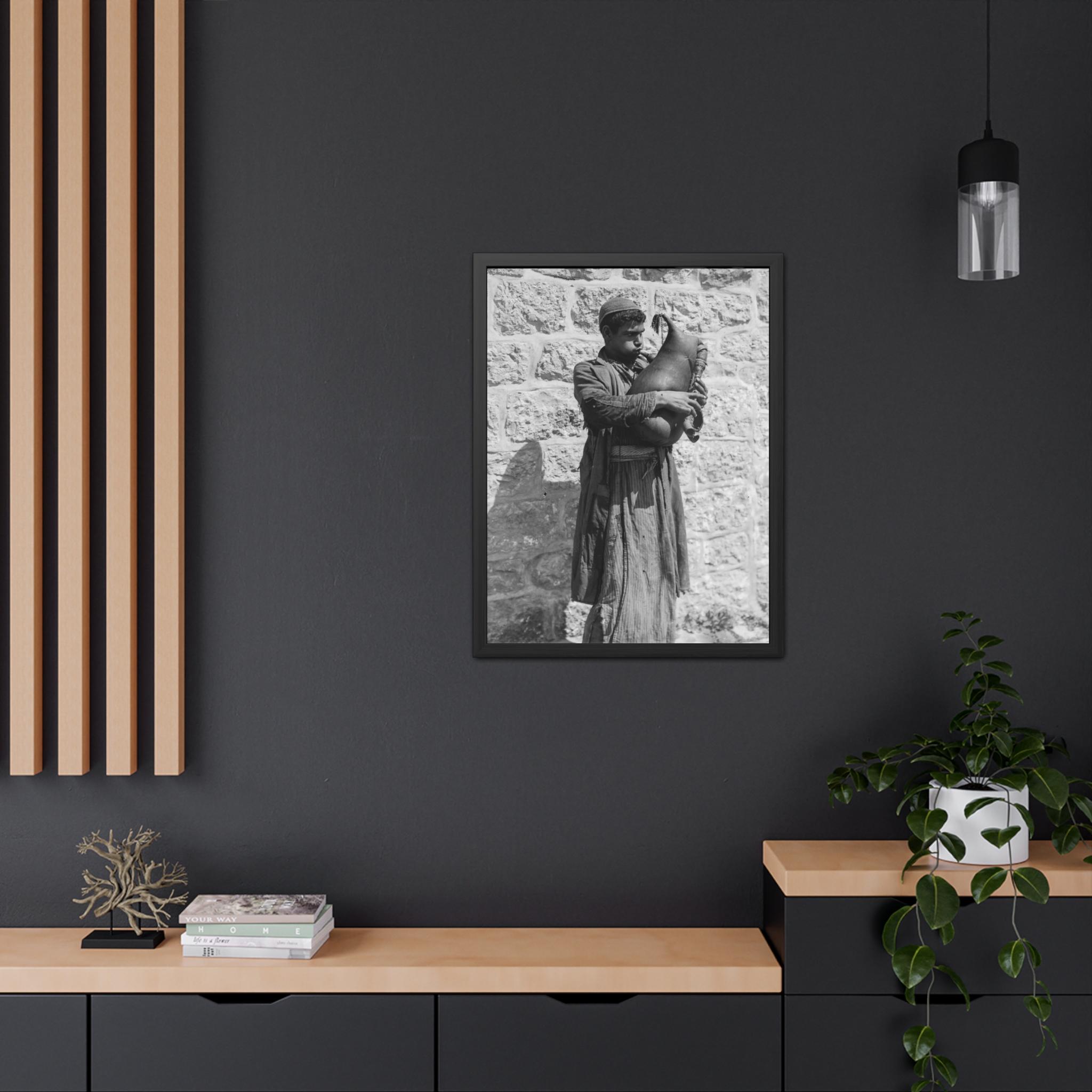 Boy Playing the Mijwiz (1890s) Framed Poster | Photo Wall Art