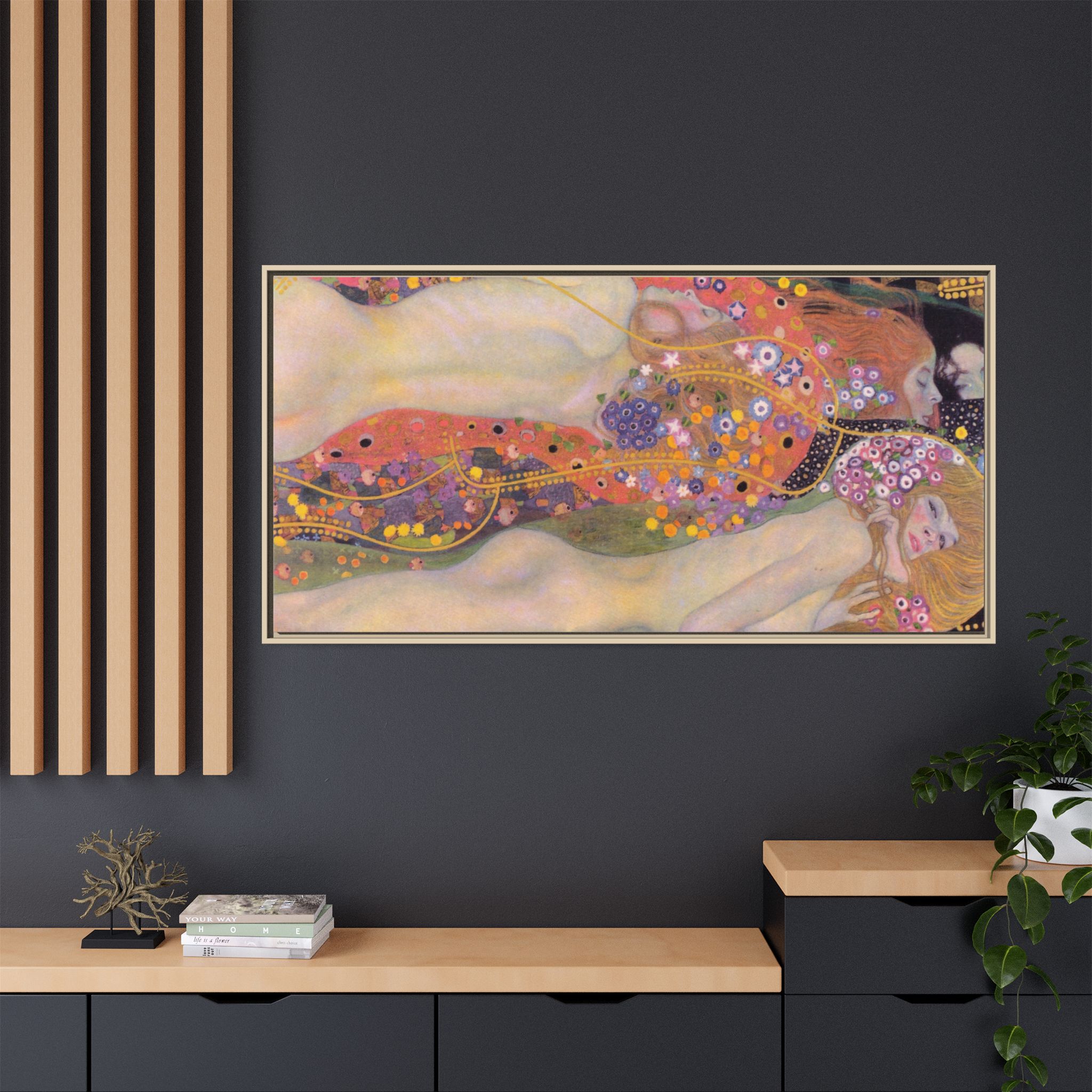 Water Serpents II (1904-1907) Framed Canvas | Gustav Klimt Wall Art