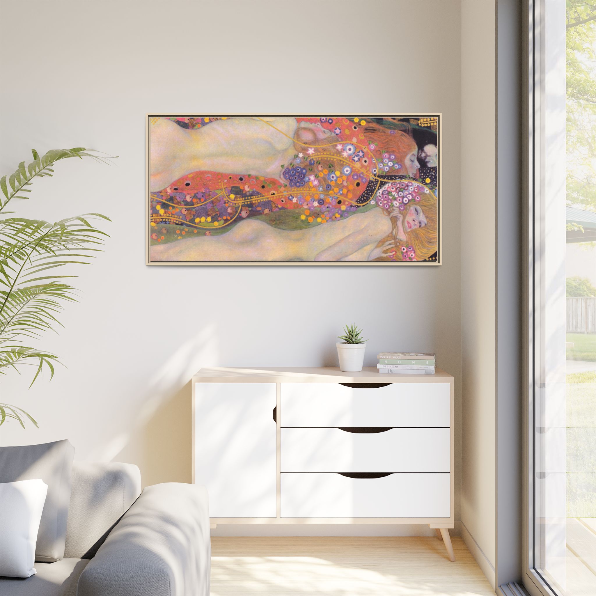 Water Serpents II (1904-1907) Framed Canvas | Gustav Klimt Wall Art