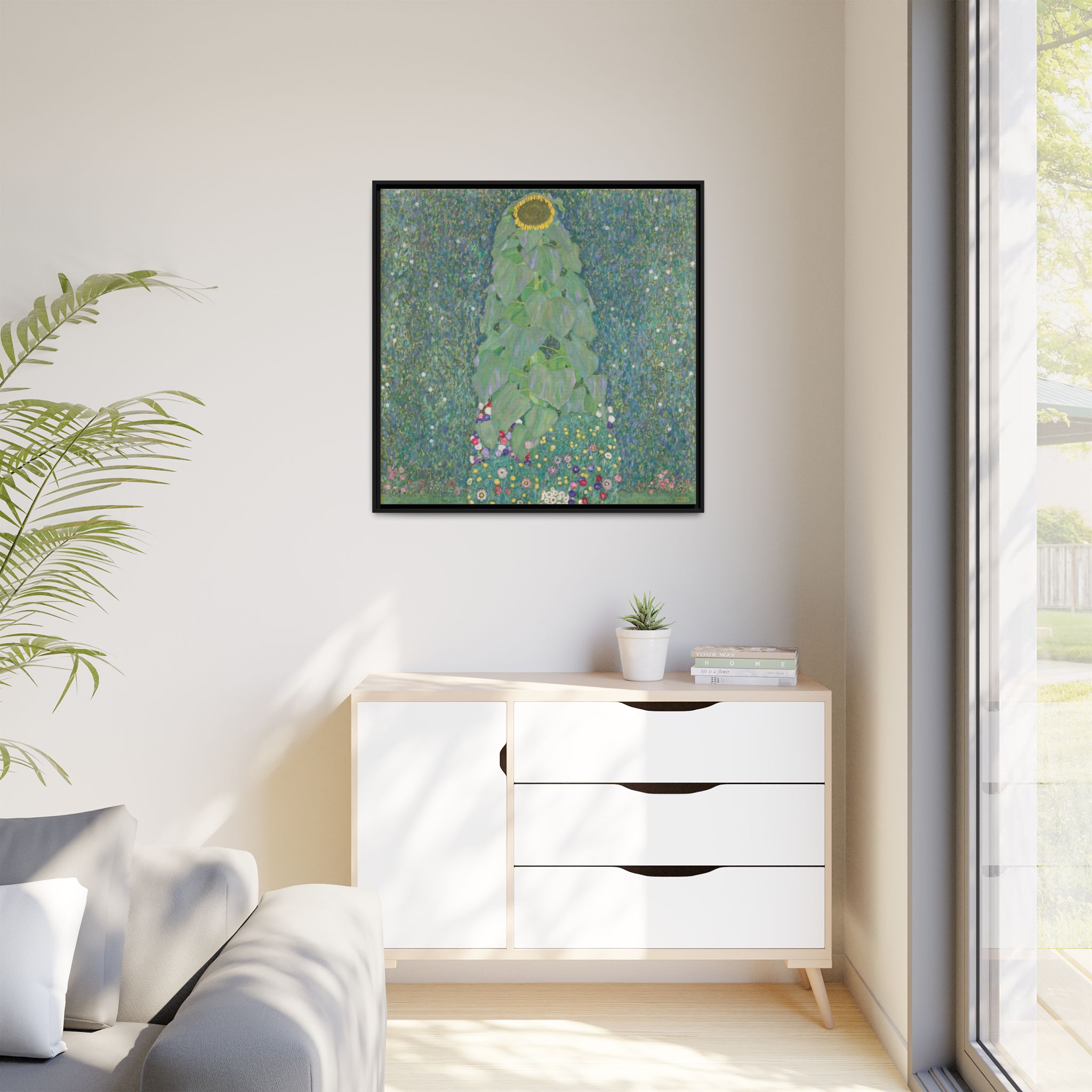 The Sunflower (1907-1908) Framed Canvas | Gustav Klimt Wall Art