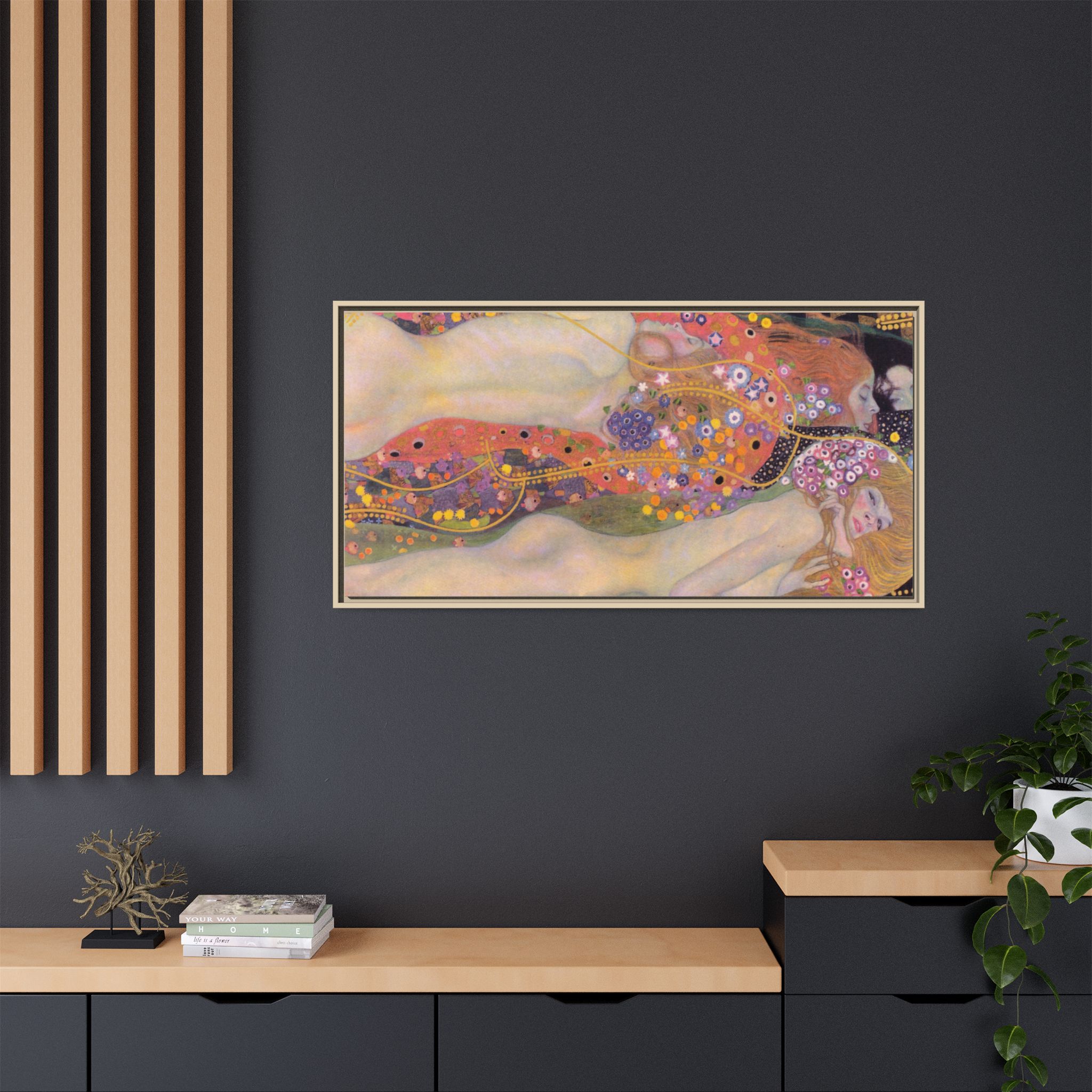 Water Serpents II (1904-1907) Framed Canvas | Gustav Klimt Wall Art