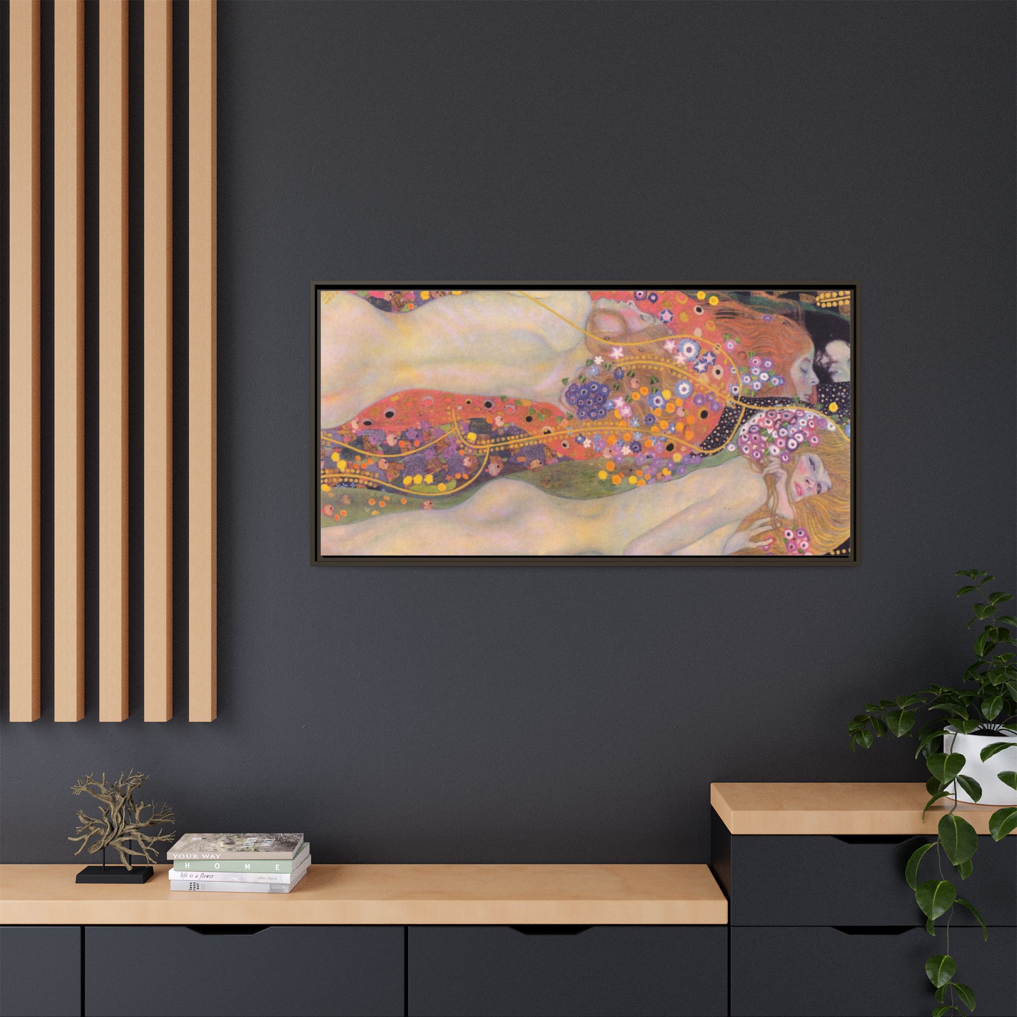 Water Serpents II (1904-1907) Framed Canvas | Gustav Klimt Wall Art