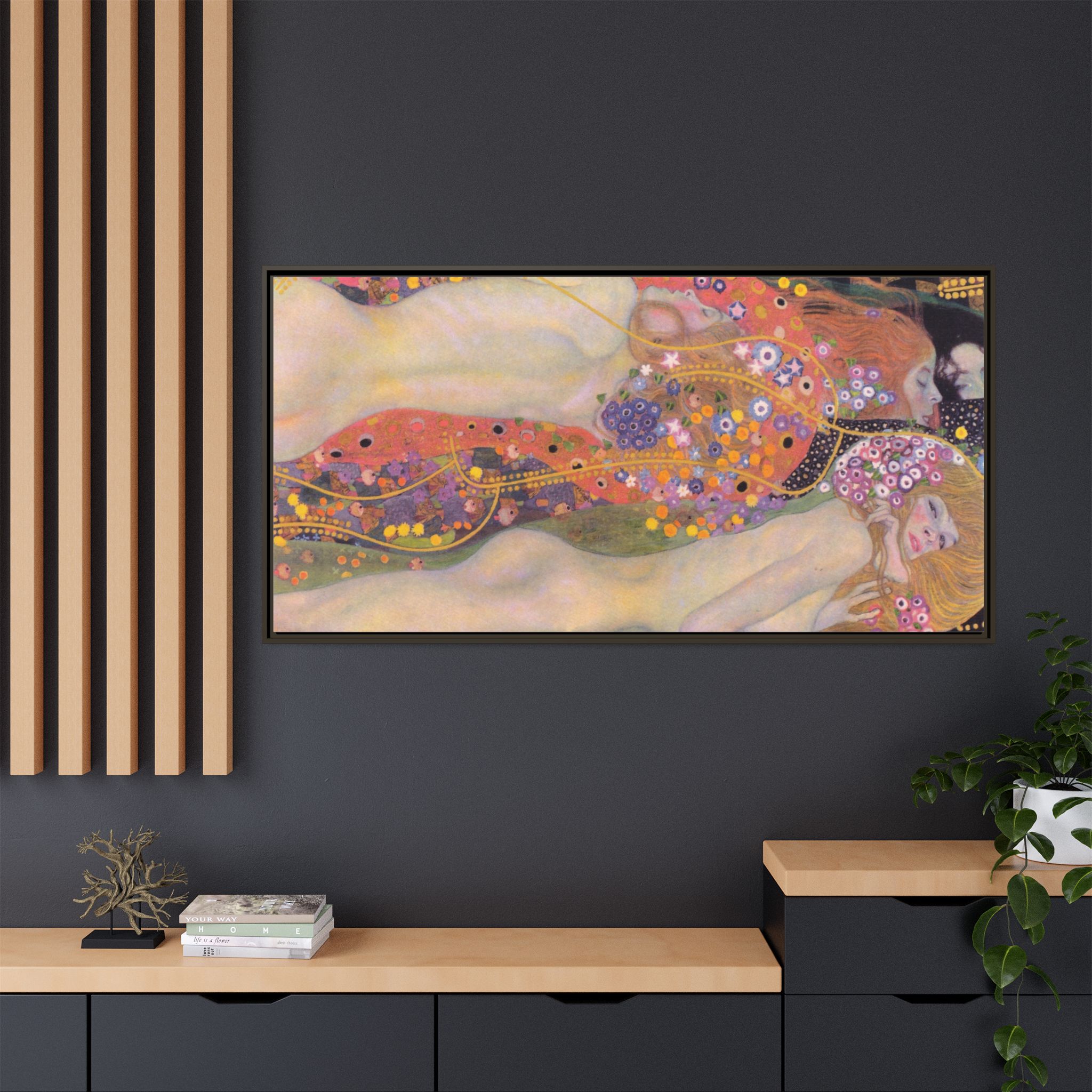 Water Serpents II (1904-1907) Framed Canvas | Gustav Klimt Wall Art
