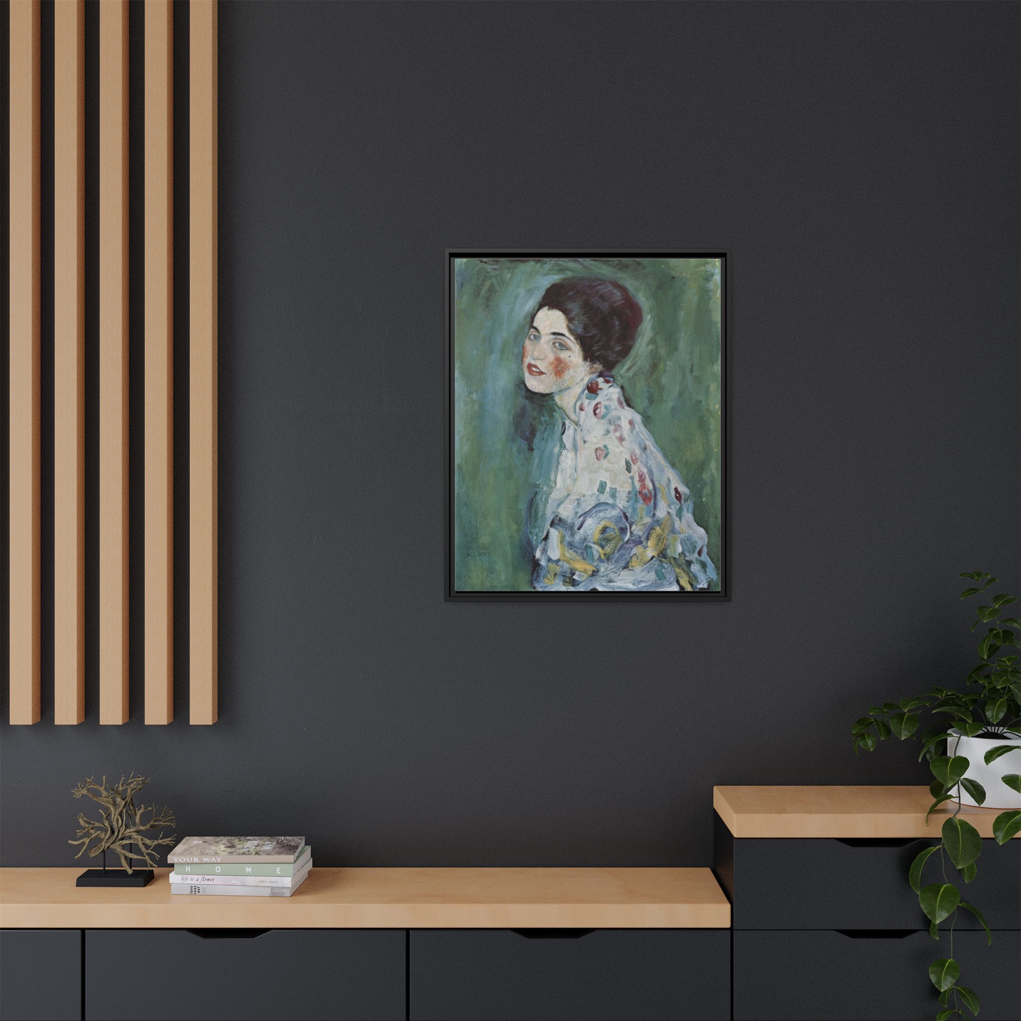 Portrait of a Lady (1916-1917) Framed Canvas | Gustav Klimt Wall Art