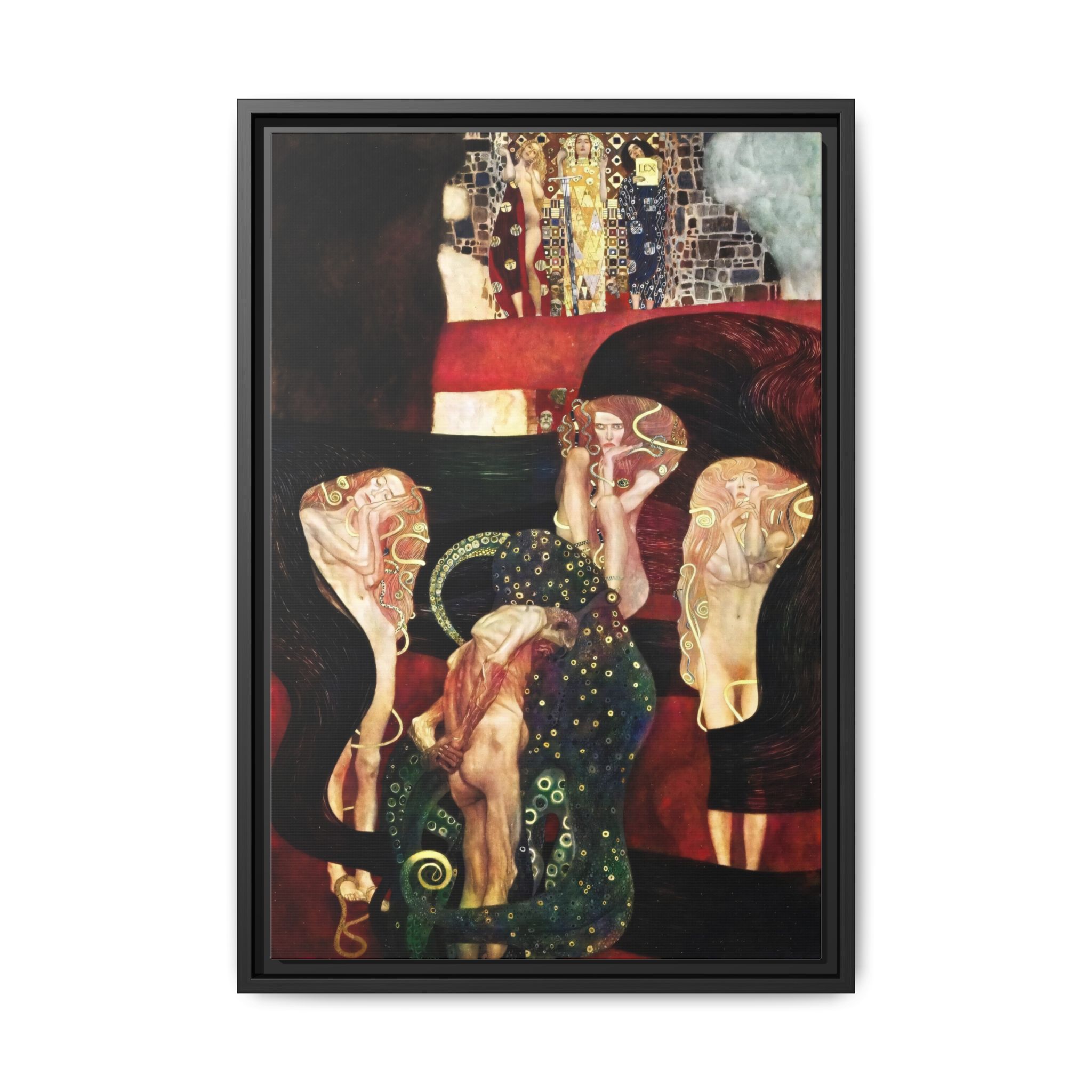 Jurisprudence (1907) Framed Canvas | Gustav Klimt Wall Art