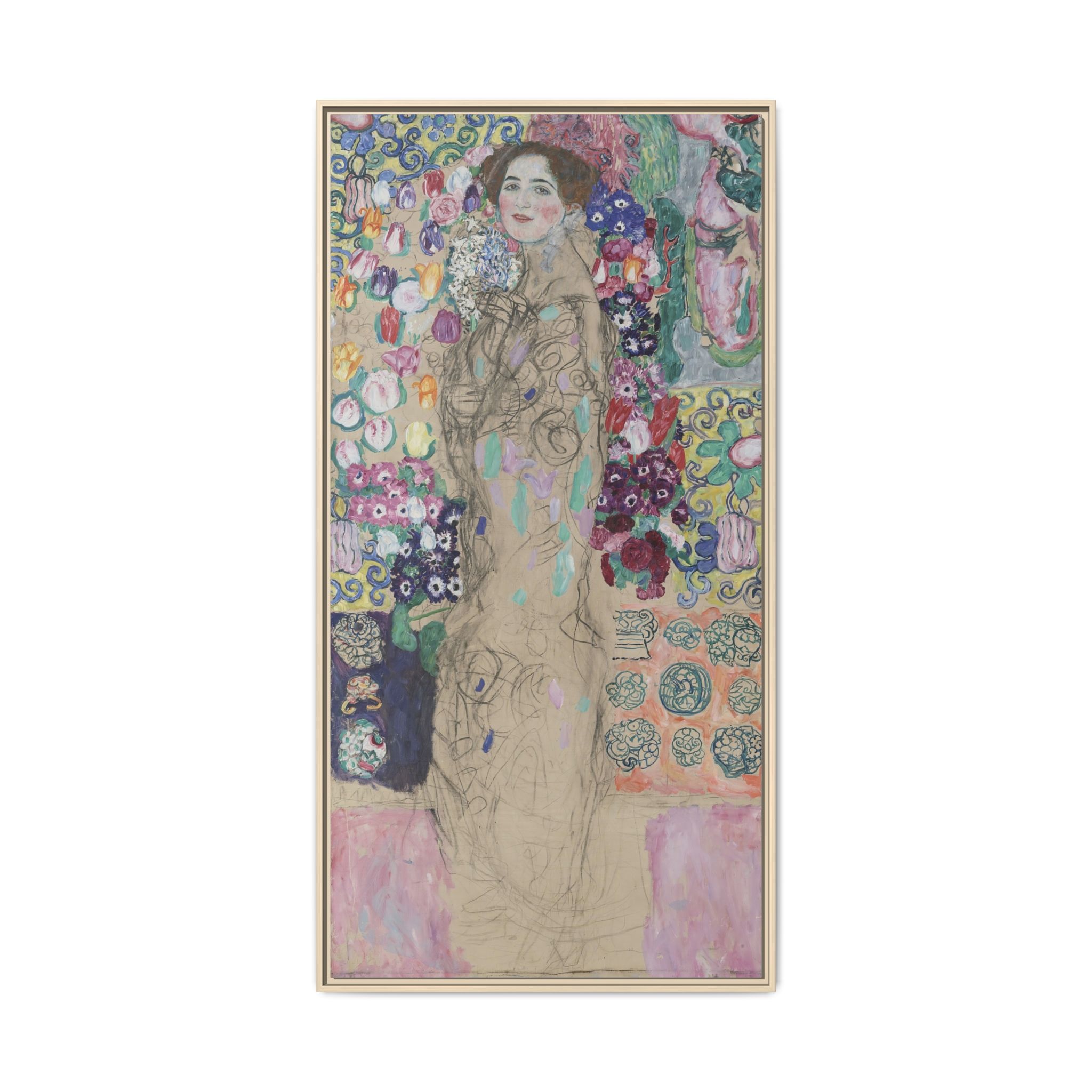 Posthumous Portrait of Ria Munk III (1917) Framed Canvas | Gustav Klimt Wall Art