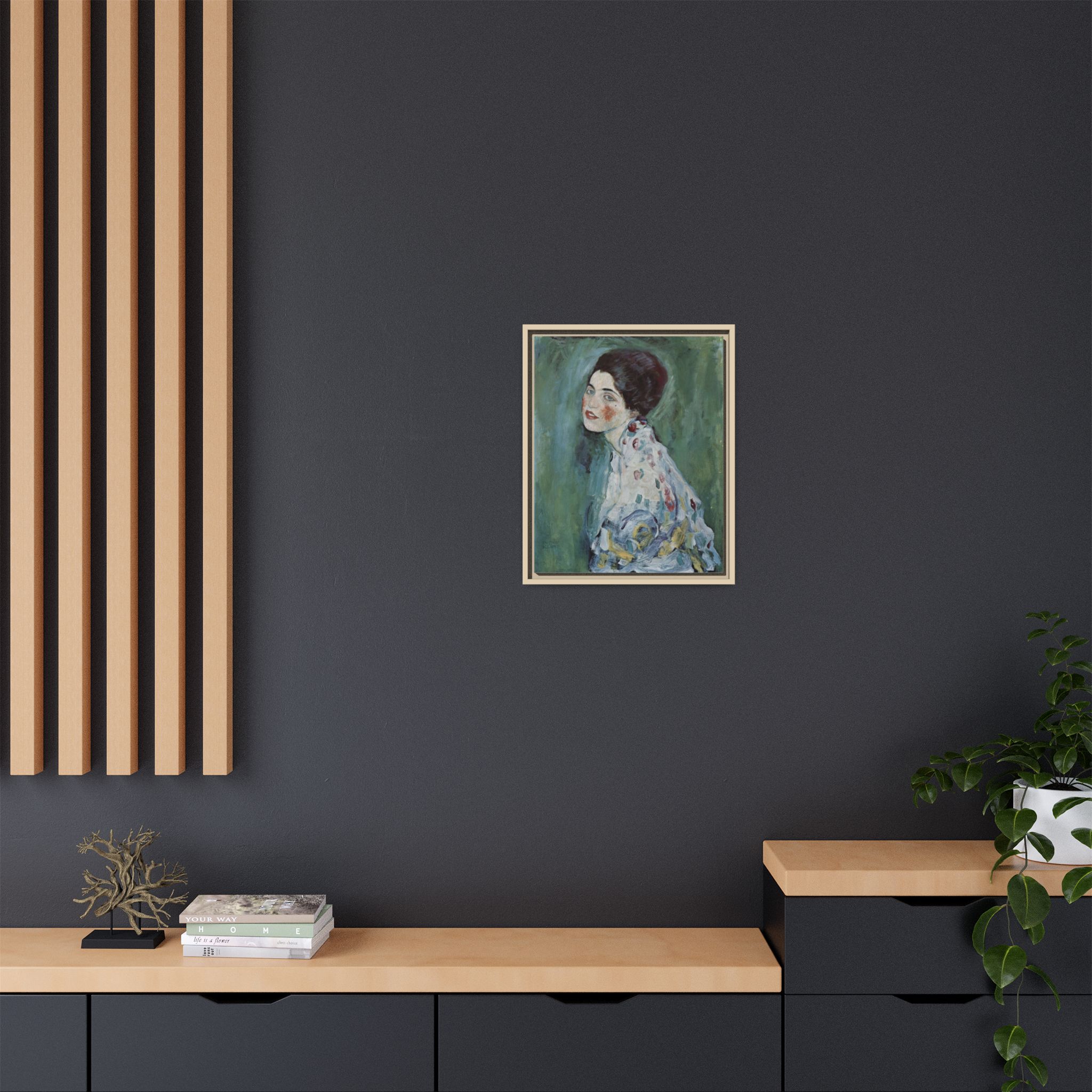 Portrait of a Lady (1916-1917) Framed Canvas | Gustav Klimt Wall Art