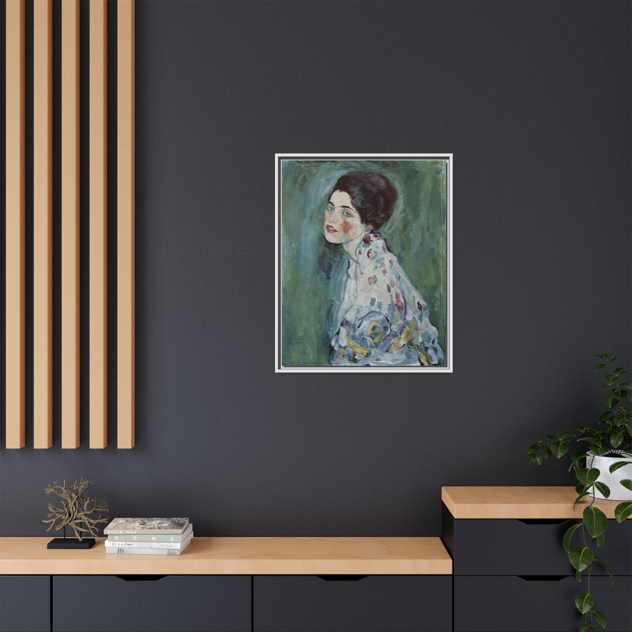 Portrait of a Lady (1916-1917) Framed Canvas | Gustav Klimt Wall Art