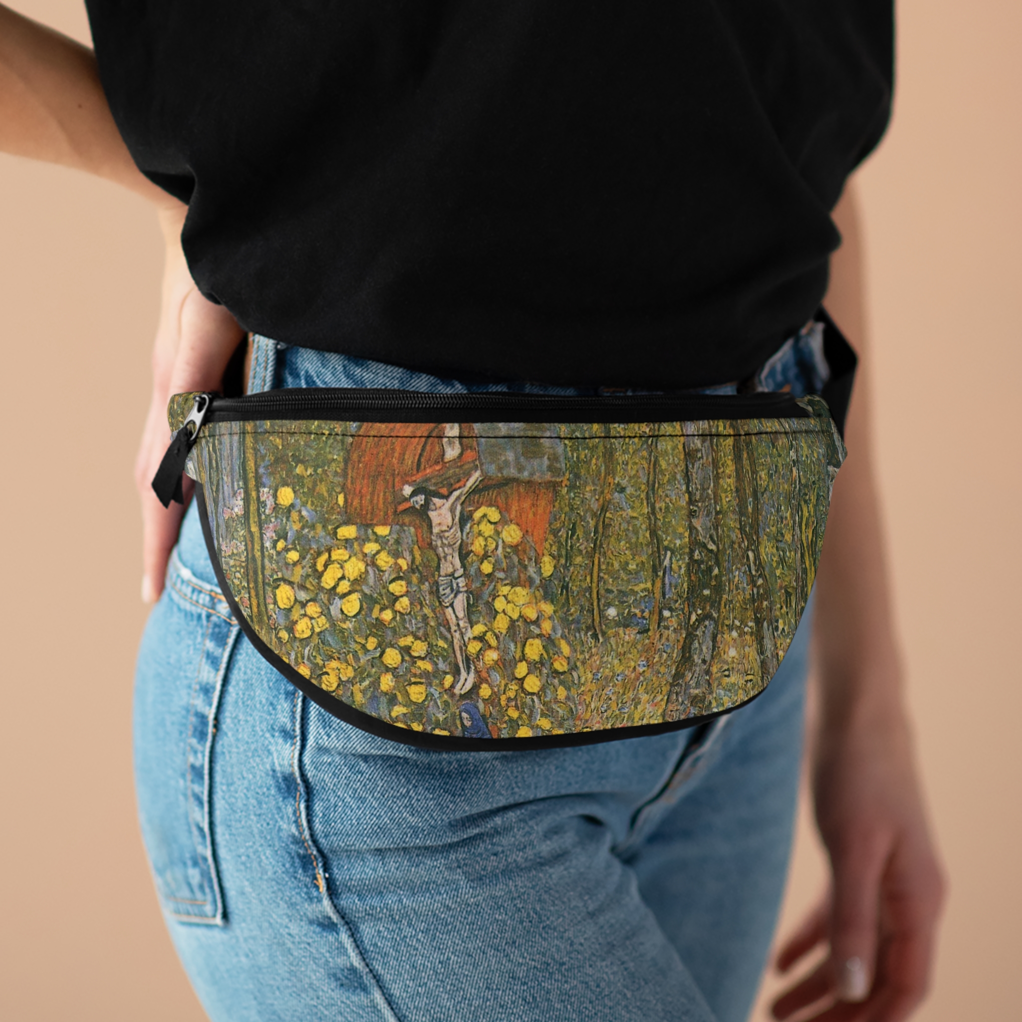 Farm Garden with Crucifix (1911-1912) Fanny Pack | Gustav Klimt