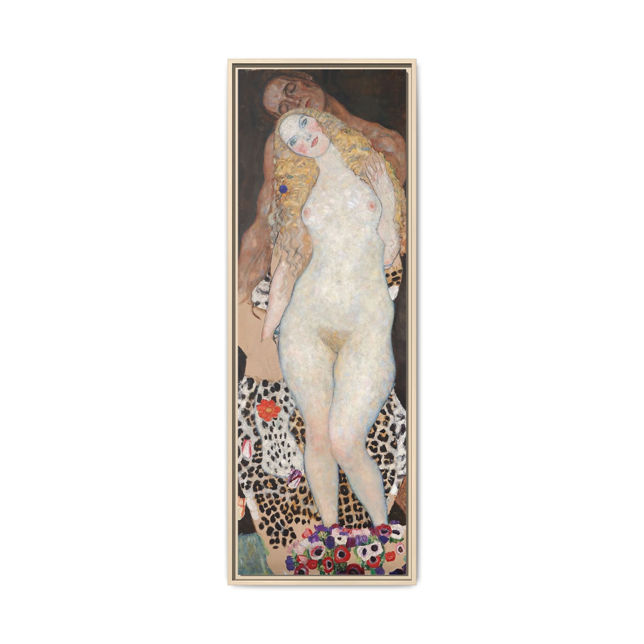 Adam and Eve (1918) Framed Canvas | Gustav Klimt Wall Art