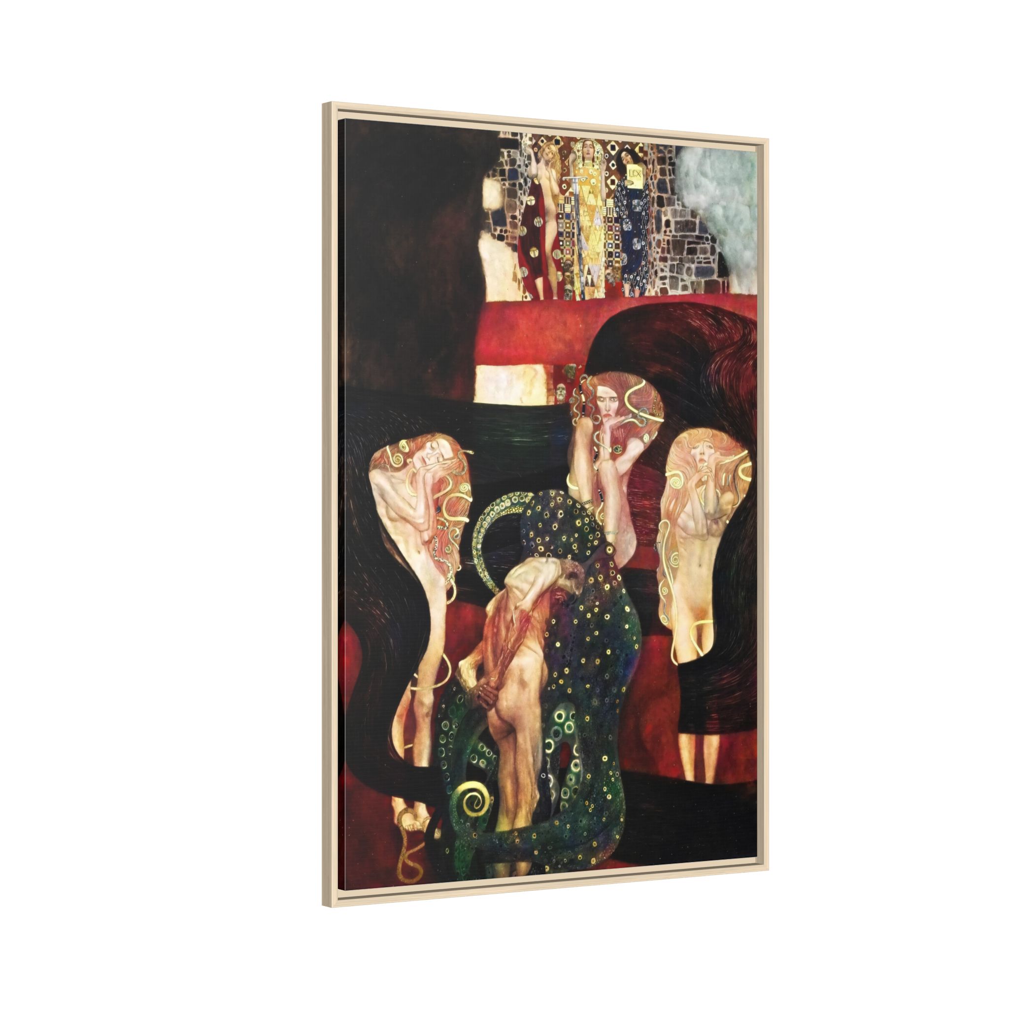 Jurisprudence (1907) Framed Canvas | Gustav Klimt Wall Art