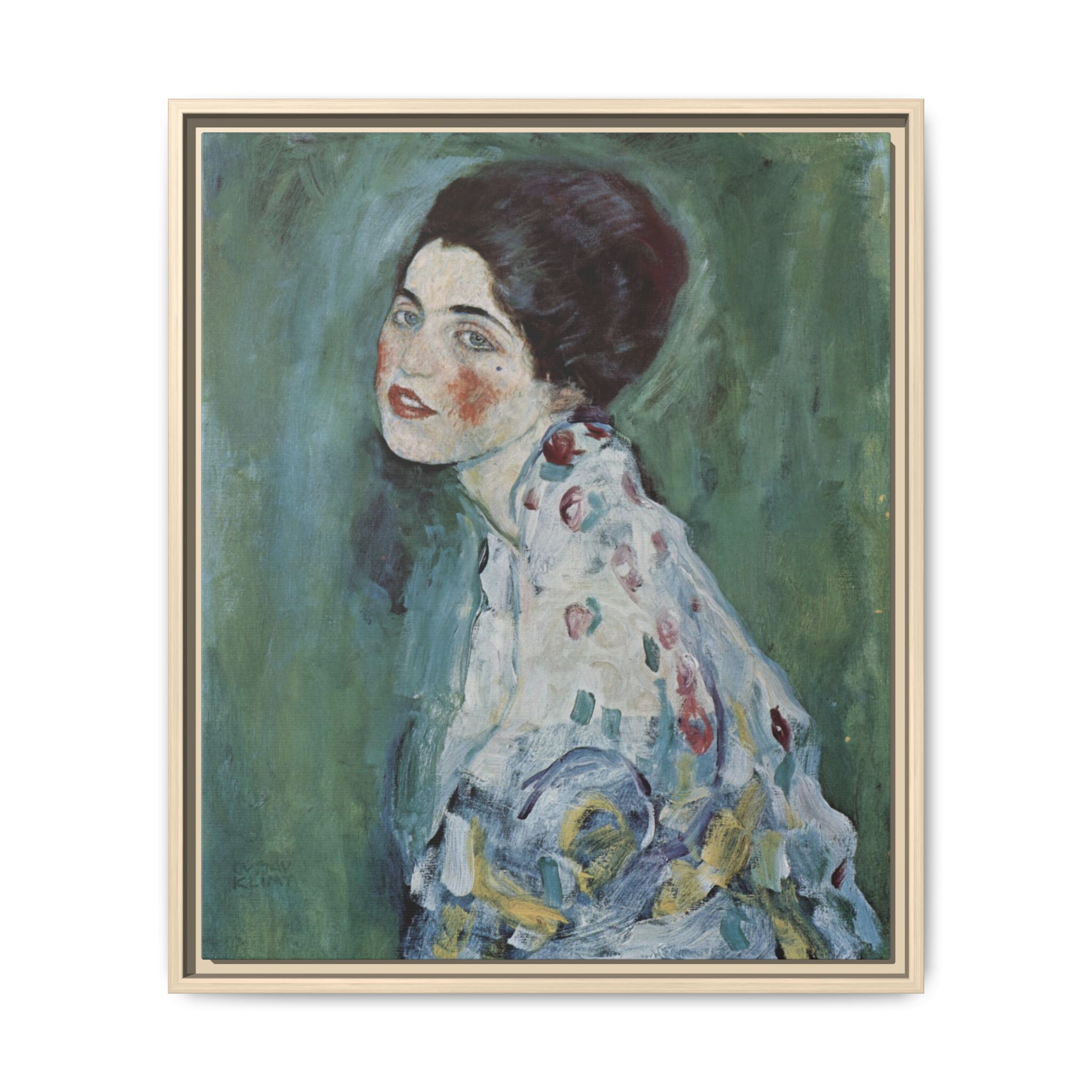 Portrait of a Lady (1916-1917) Framed Canvas | Gustav Klimt Wall Art
