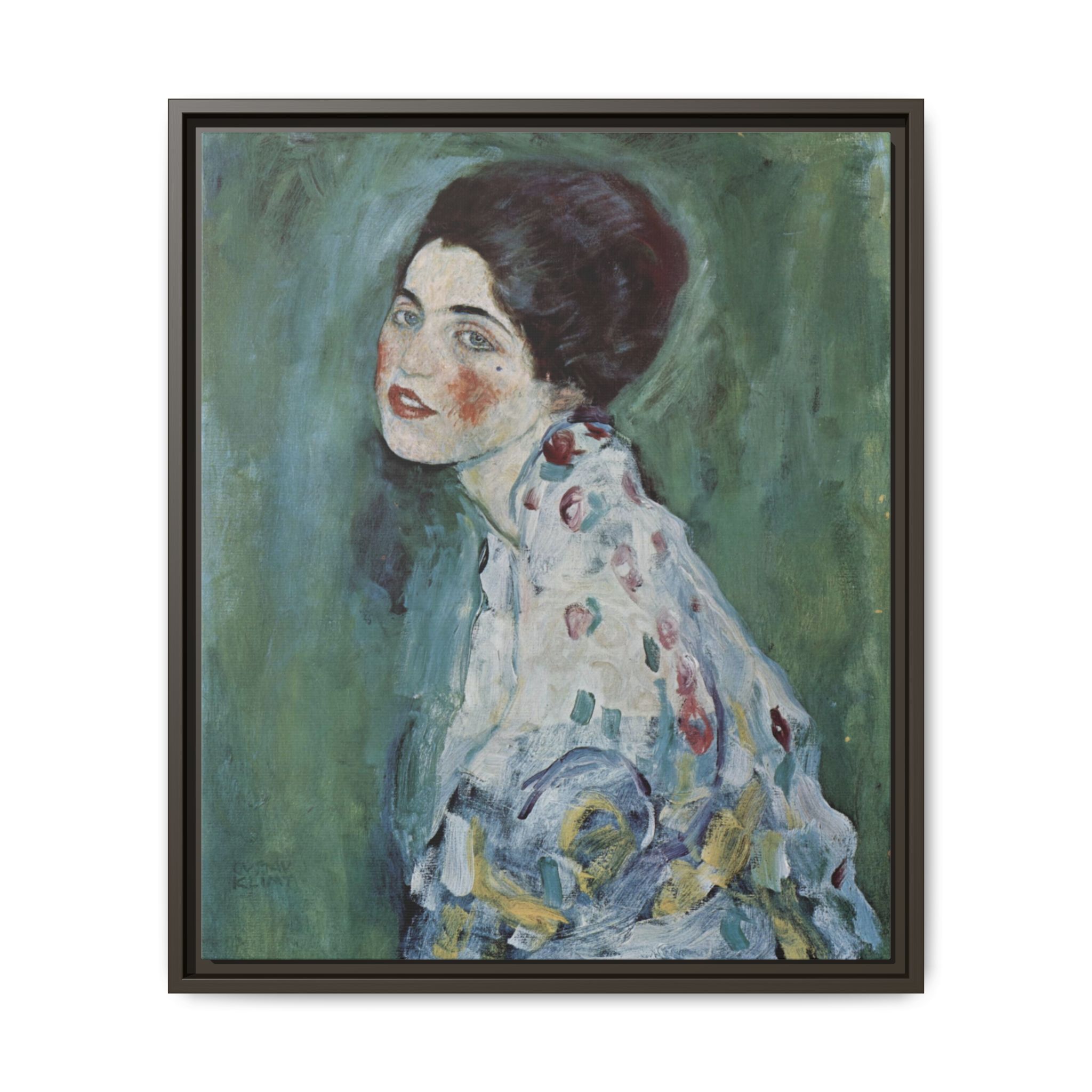 Portrait of a Lady (1916-1917) Framed Canvas | Gustav Klimt Wall Art