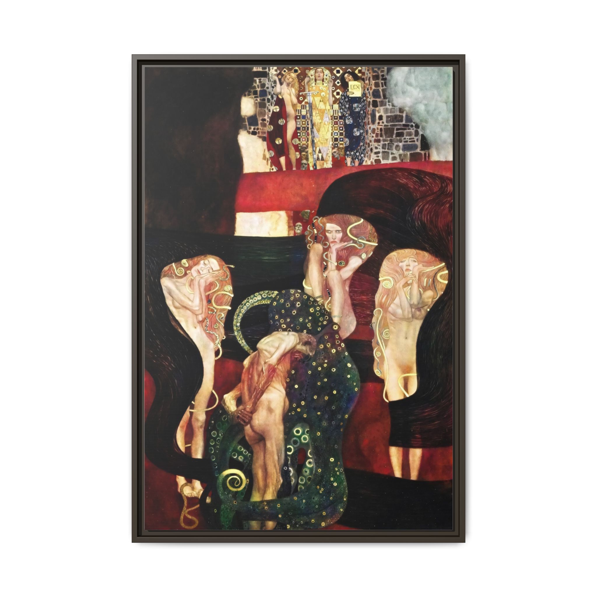 Jurisprudence (1907) Framed Canvas | Gustav Klimt Wall Art