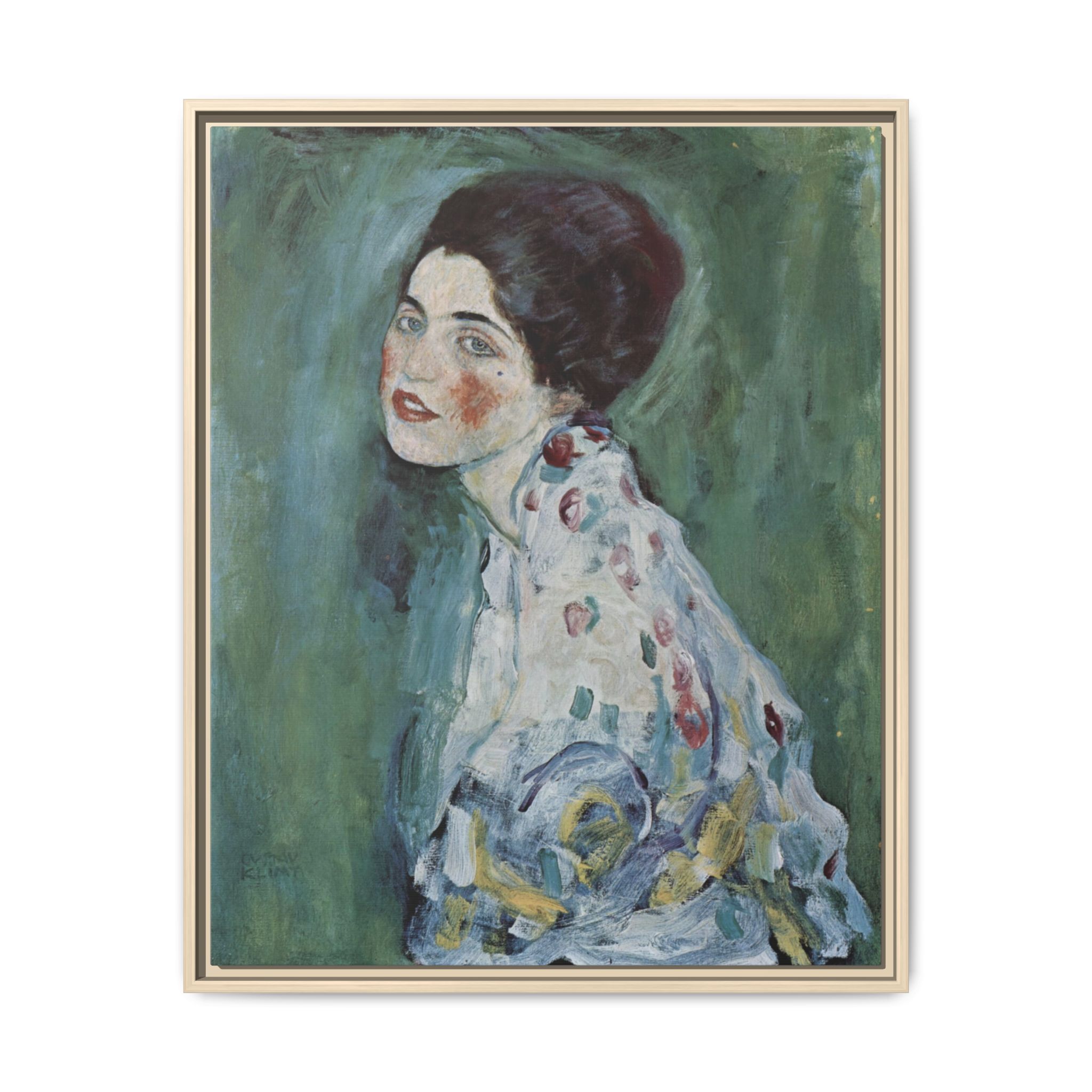 Portrait of a Lady (1916-1917) Framed Canvas | Gustav Klimt Wall Art