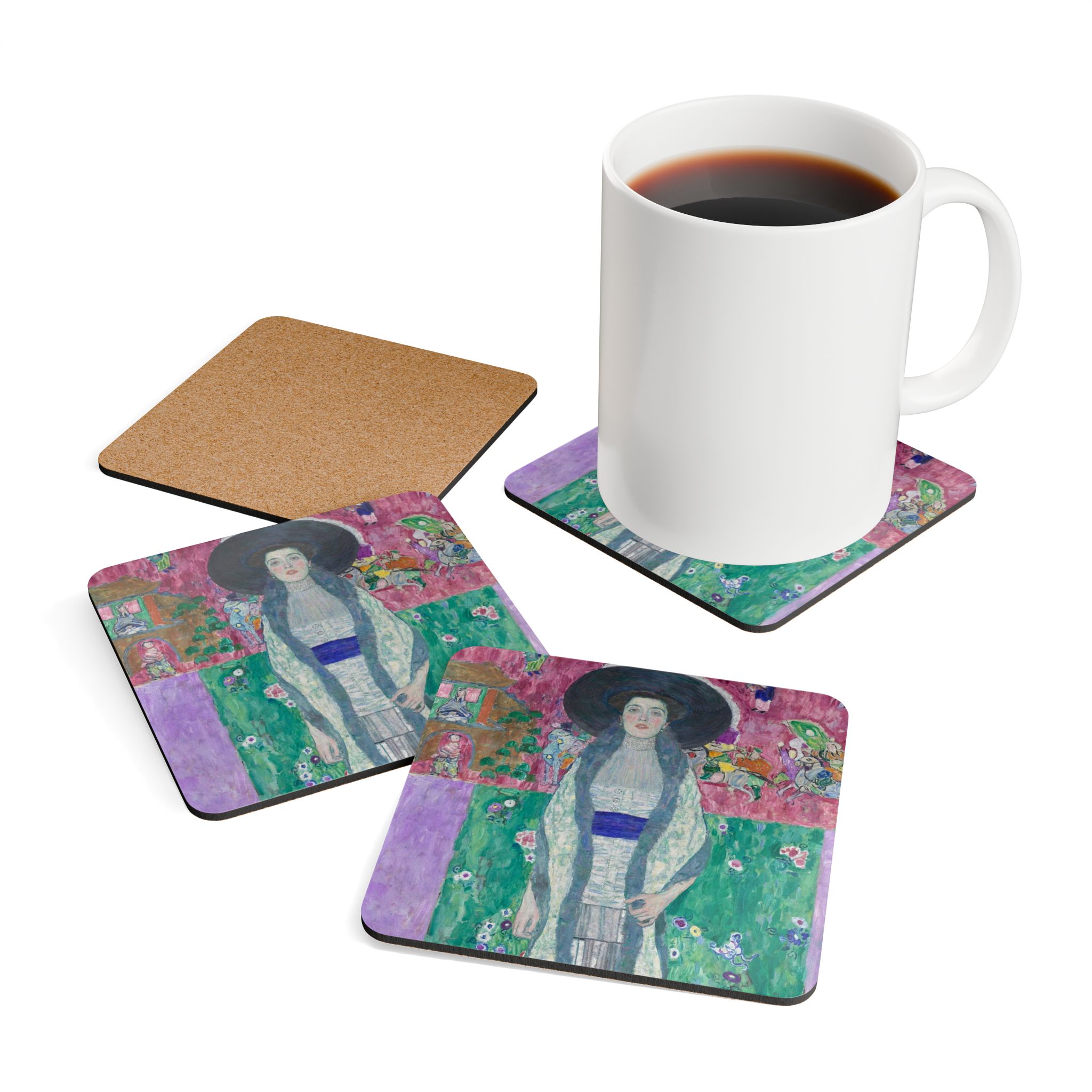 Portrait of Adele Bloch-Bauer II (1912) Coaster Set | Gustav Klimt