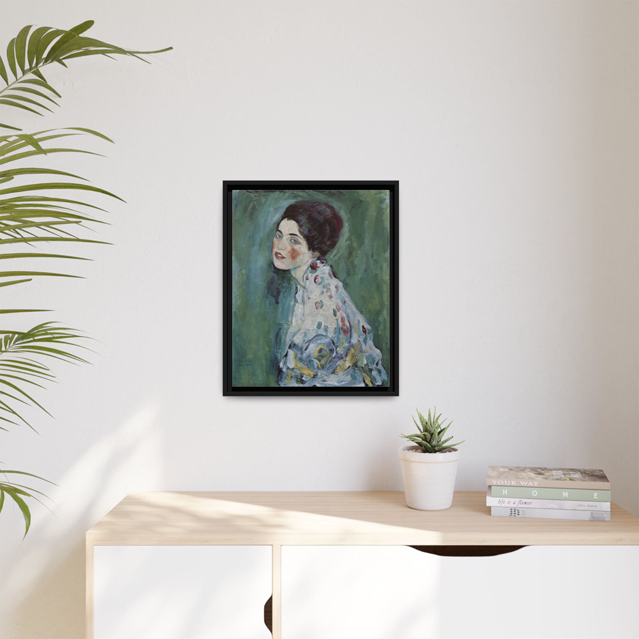 Portrait of a Lady (1916-1917) Framed Canvas | Gustav Klimt Wall Art