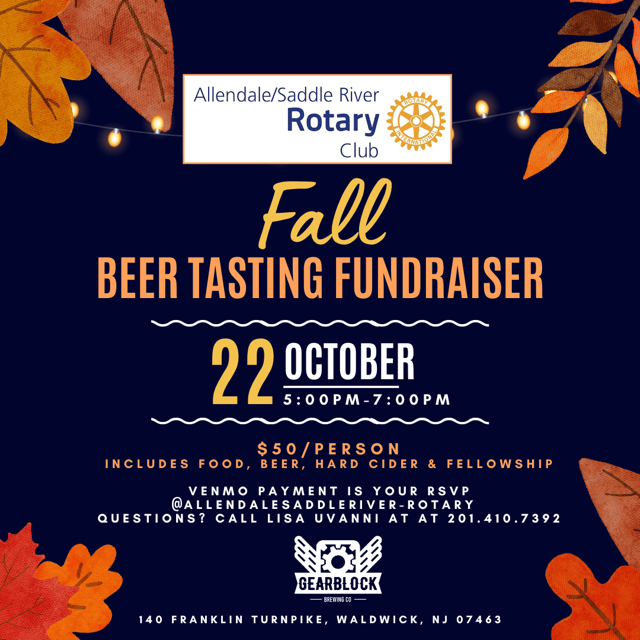 Allendale/Saddle River Rotary Club: Fall Beer Tasting Fundraiser
